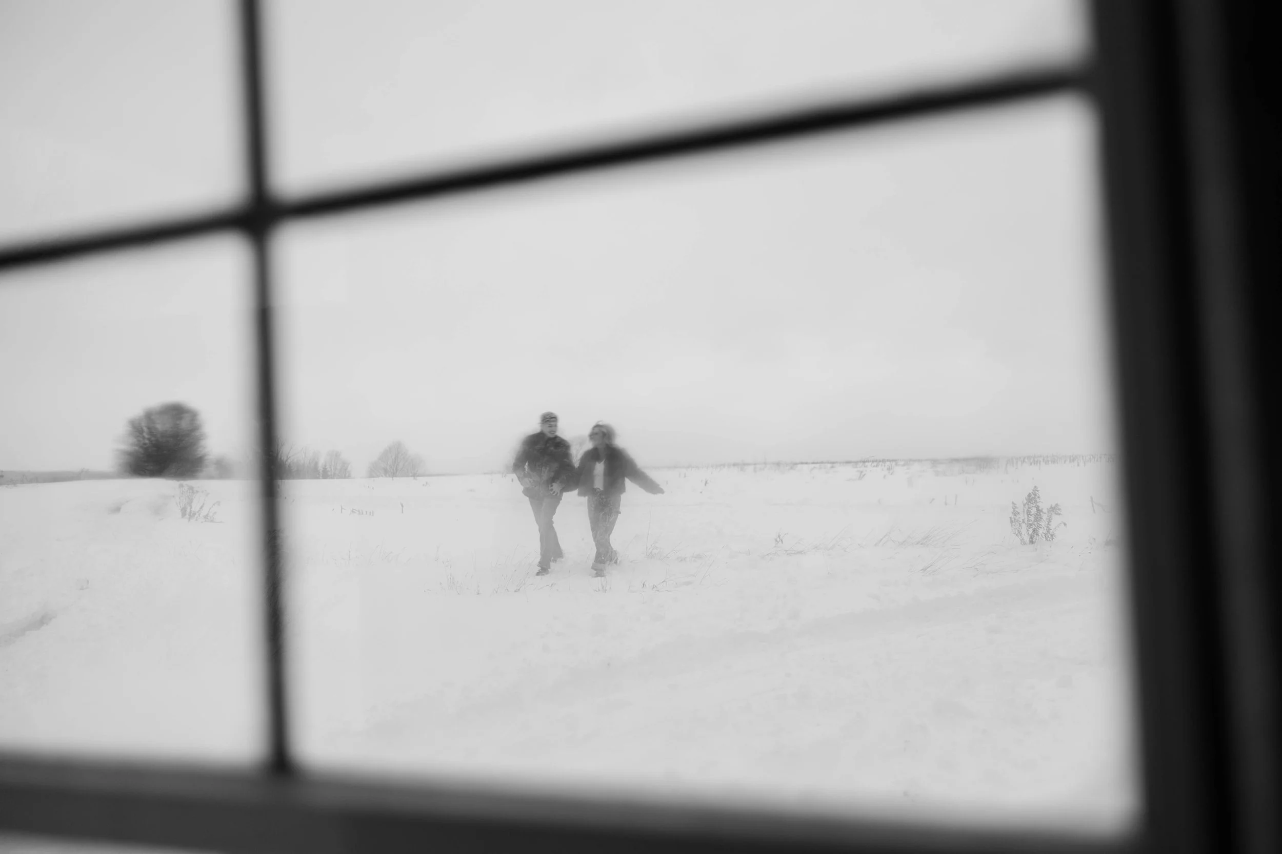 Snowy Cabin Engagement Session