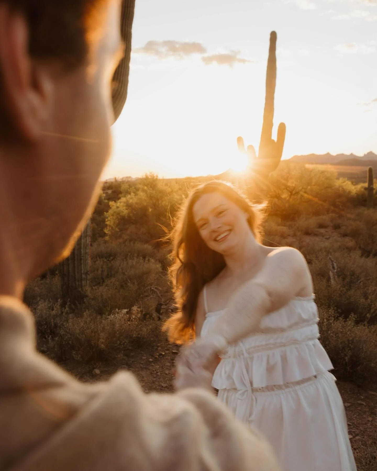 Carrie + Adam met me in the desert last night for a few engagement photos before their Montana wedding this summer :,) 🏜️ 🌵