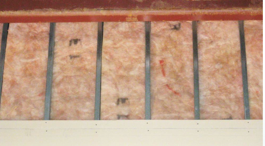 Properly installed batt  insulation material inside studs.