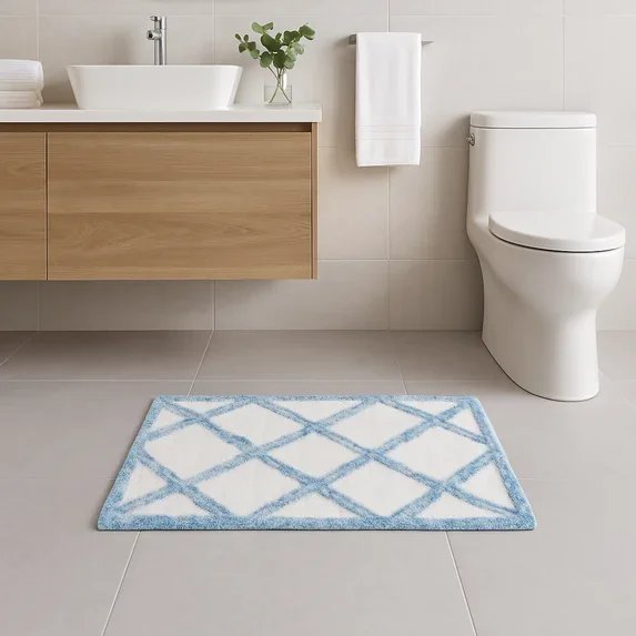 Bath Mat (Single) — "Blue Diamond"