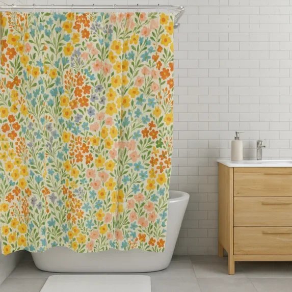 Shower Curtain — "Colorful Wildflowers"