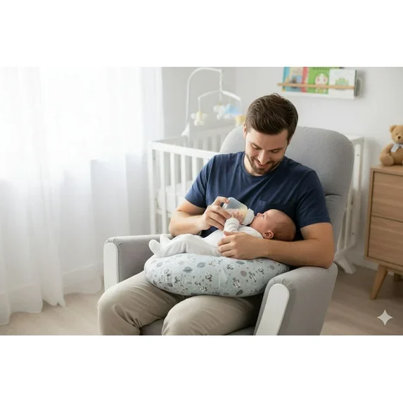 Nursing Pillow — "Little Wonder in Blue Space" 