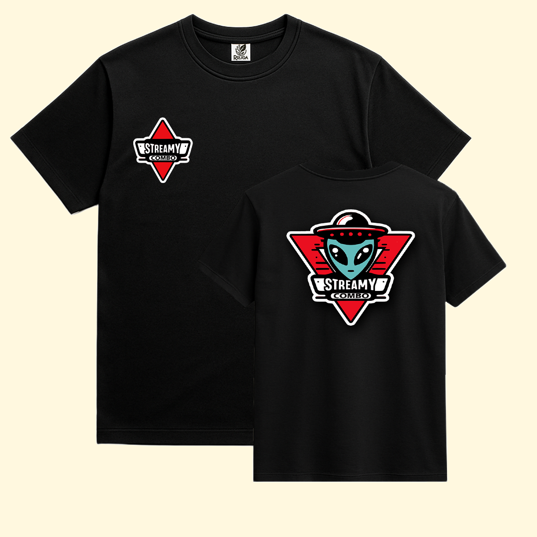 T-shirt ufficiale realizzata per Streamy Combo, band rock con visioni aliene e radici locali.
Logo frontale compatto per l’identità, retro grafico per il colpo d’occhio.
Progetto pensato per t-shirt, adesivi, patch, packaging e palchi.
Perché un logo