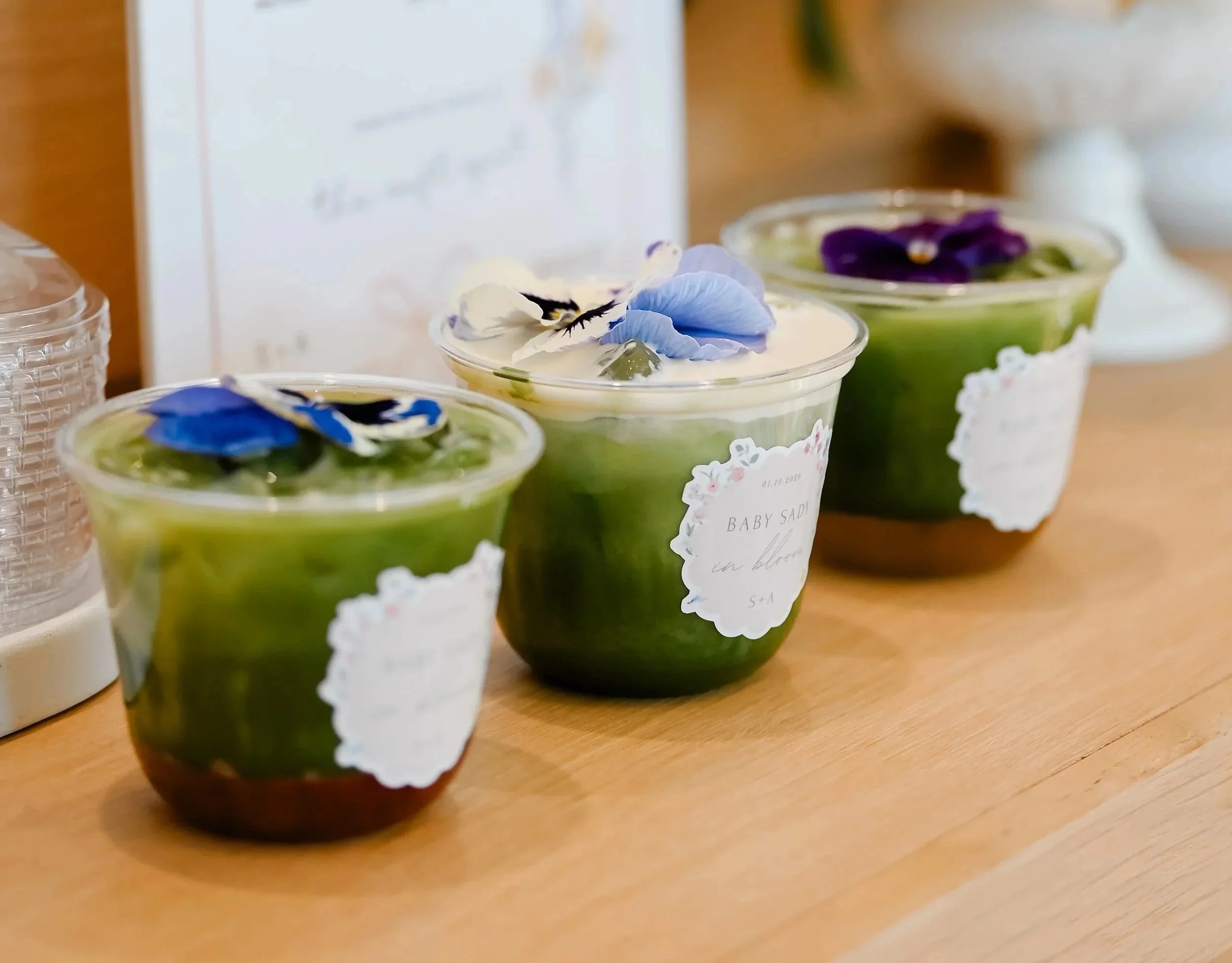 Matcha and espresso bar catering setup with matcha drinks for an event in Orange County.