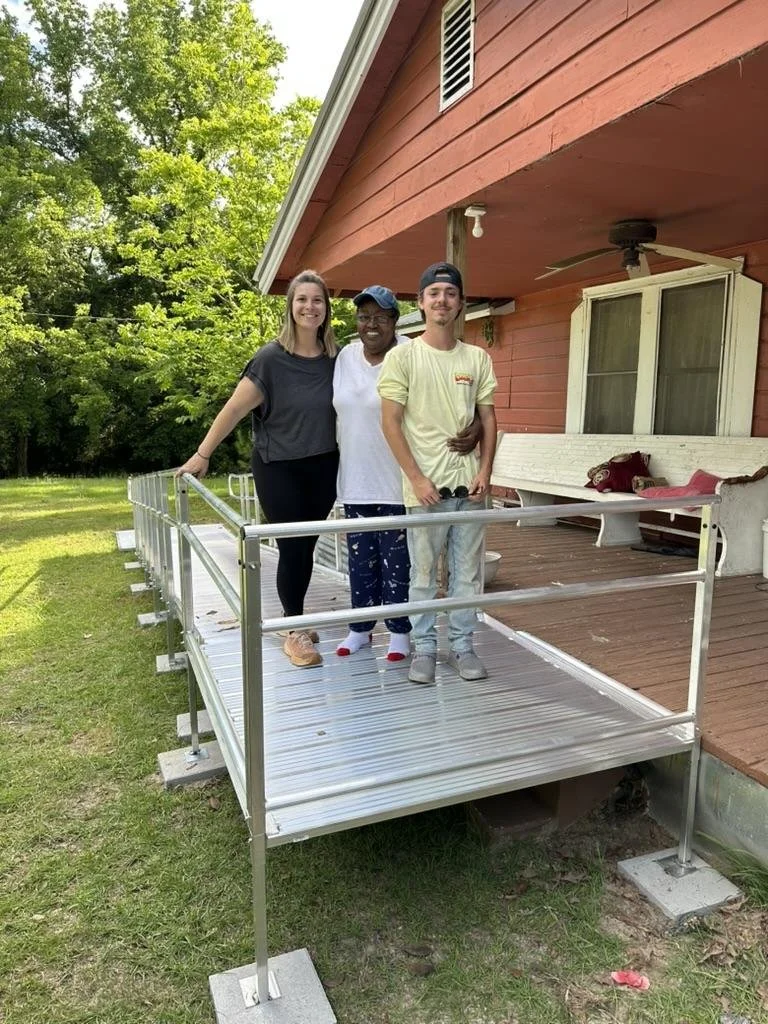 Completed wheelchair ramp installation in Baldwin County Alabama