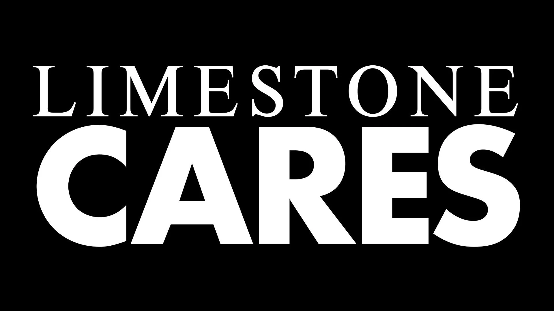 limestone cares logo white letters