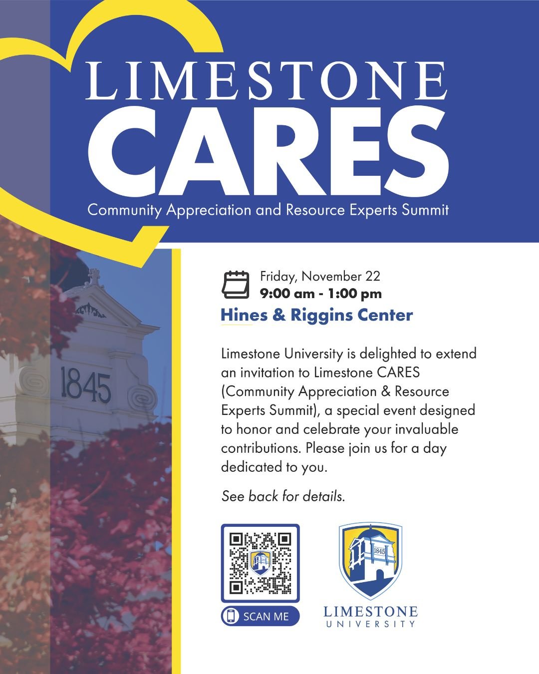 detailed shot of limestone cares save the date back