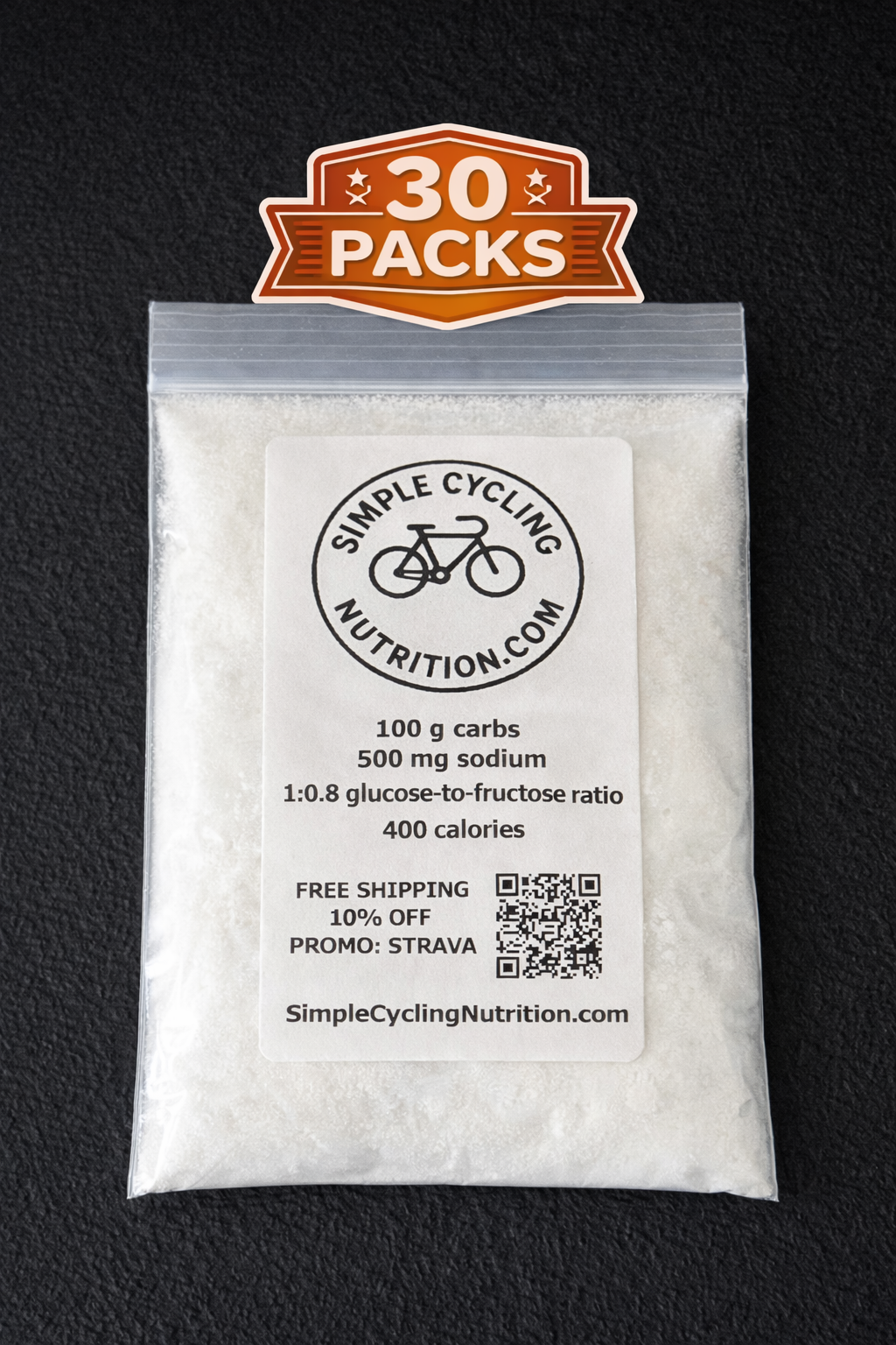 30 Packs 100 Carbs per bag 500 milligrams sodium 6.615 lb Total