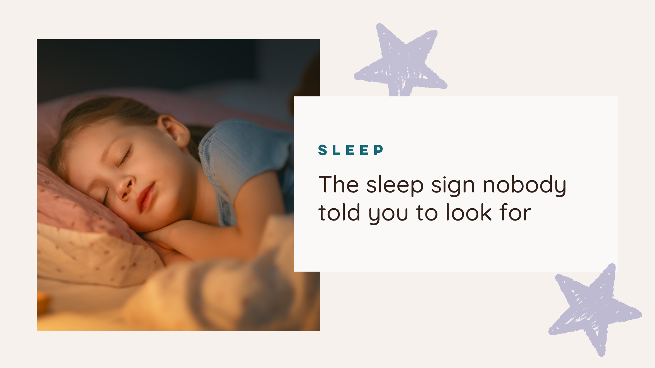 girl sleeping next to title of blog
