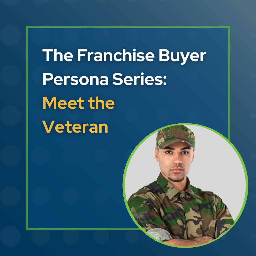 man with wearing a military camouflage shirt and hat. he represents the veteran franchise buyer persona.