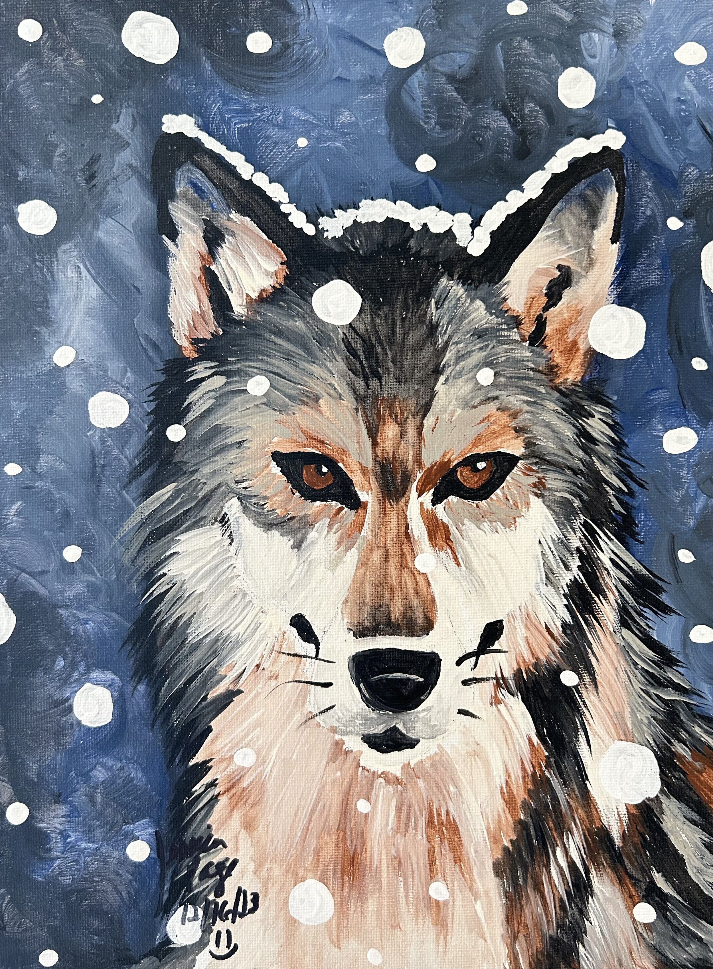 Snow Wolf Original Canvas