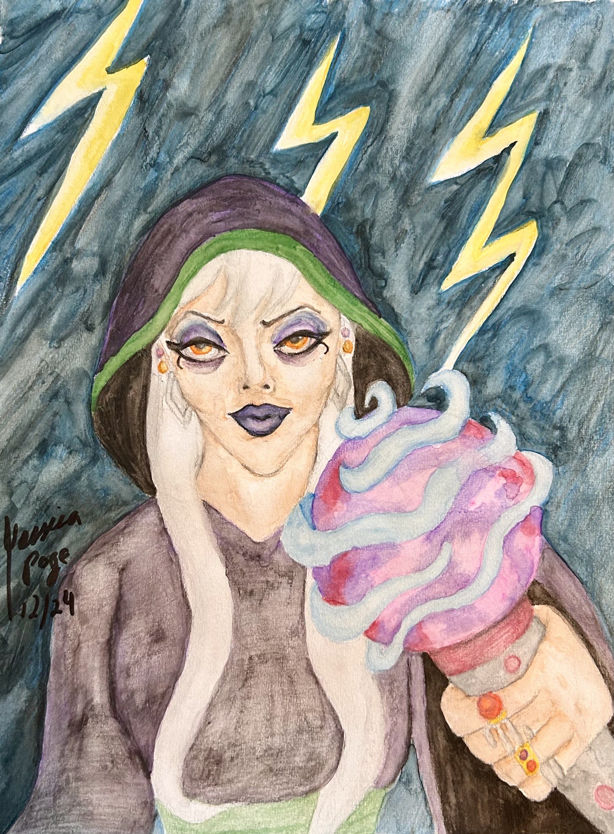 Dark Sorceress (watercolor pencil)