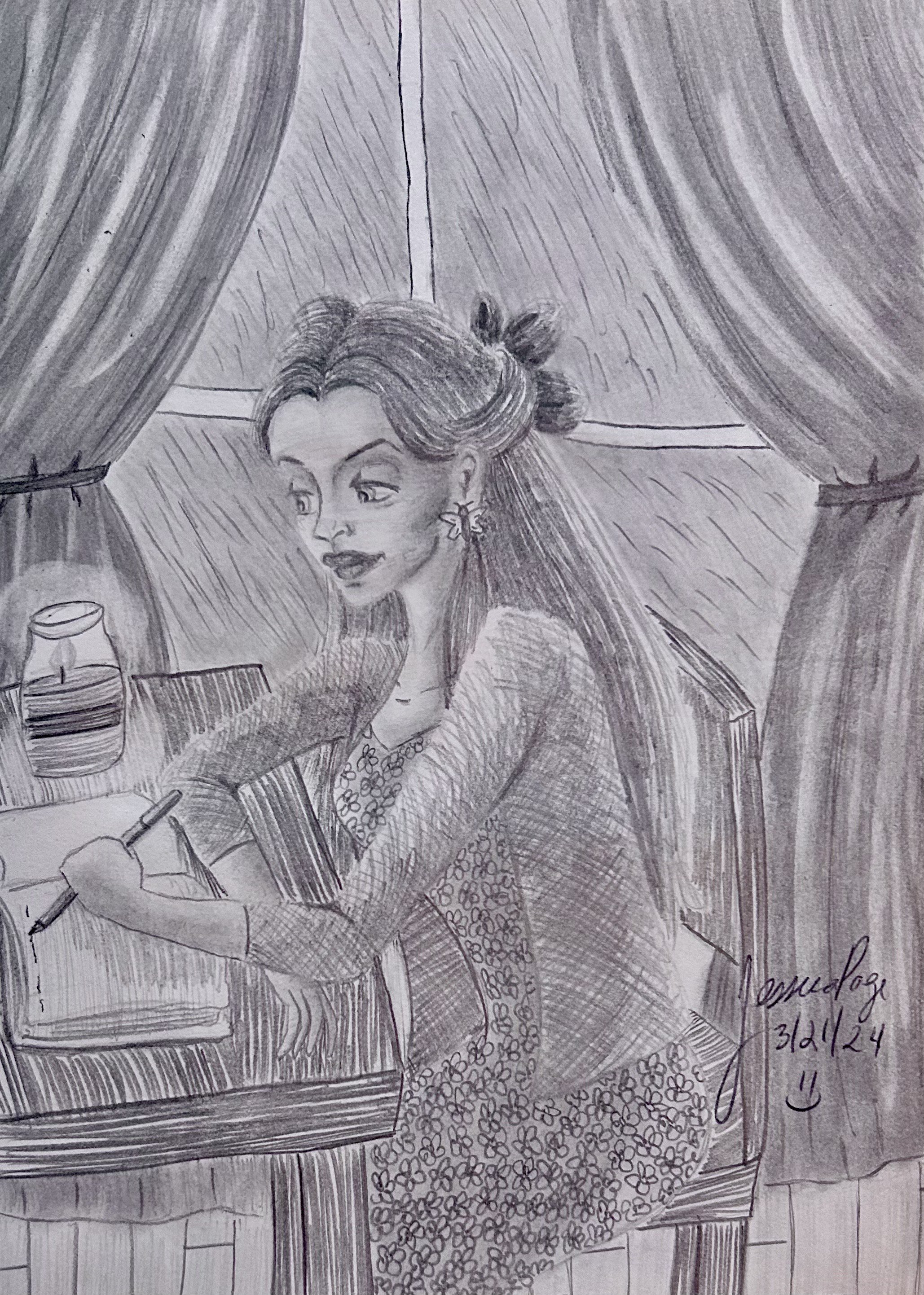 Late Night Writing (pencil)