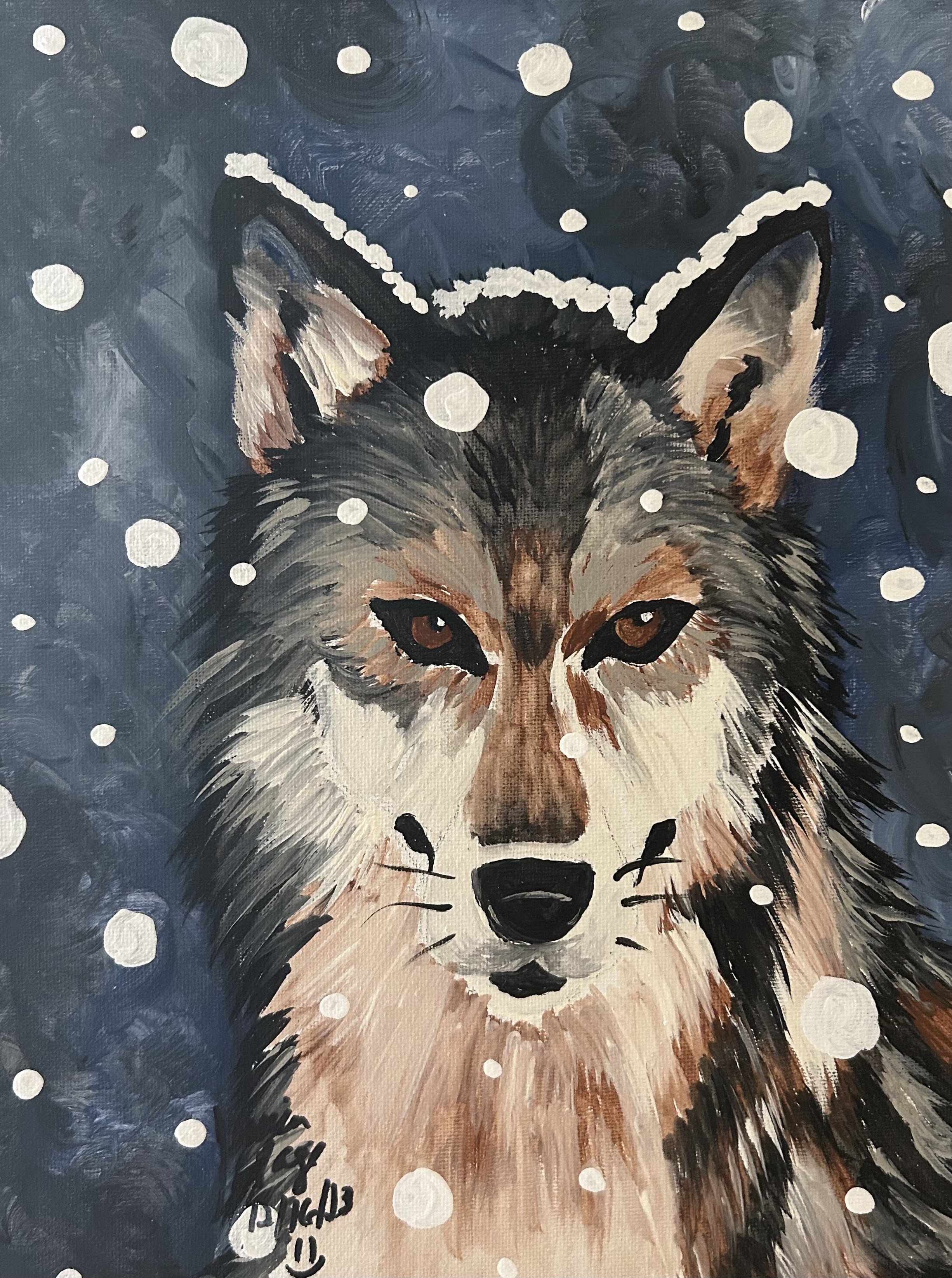Snow Wolf (acrylic)