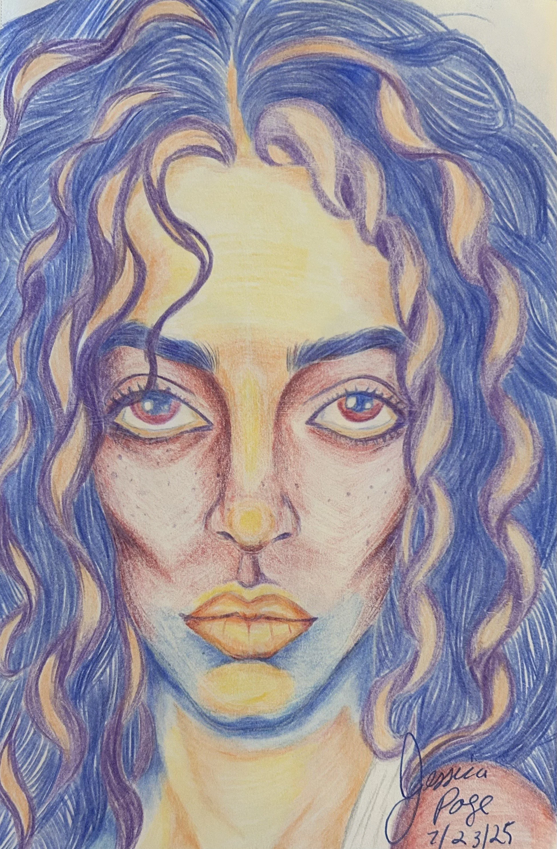 Colorful Colored Pencil Portrait 1