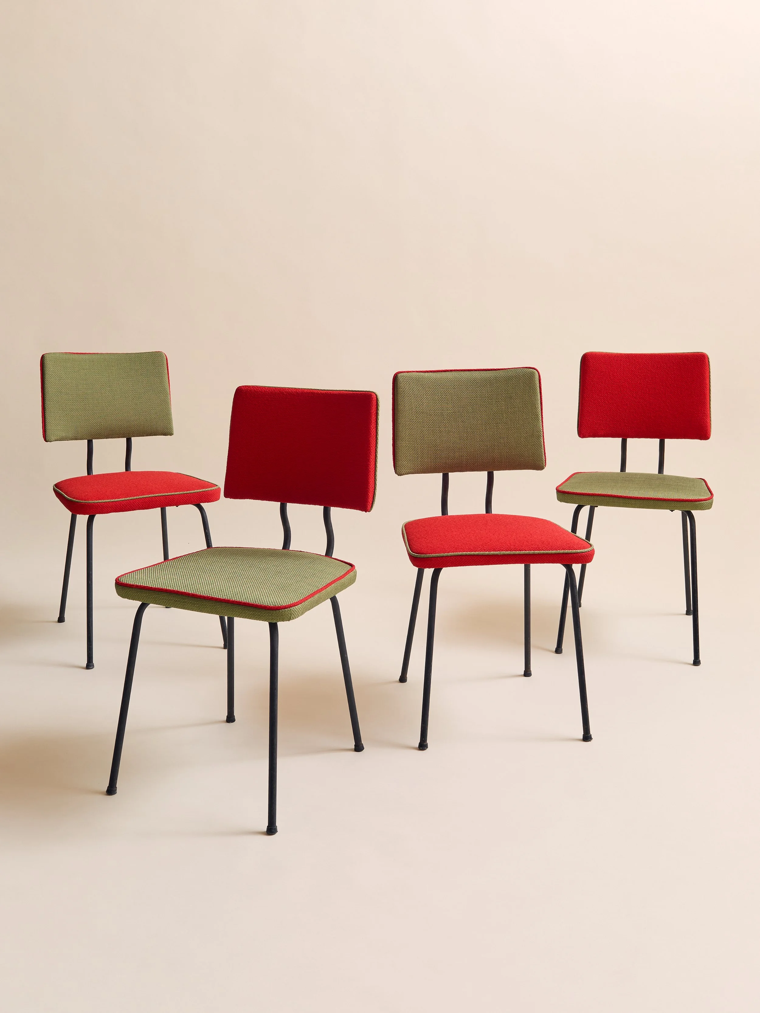 The 1950s MCM Colorful Dining Chairs