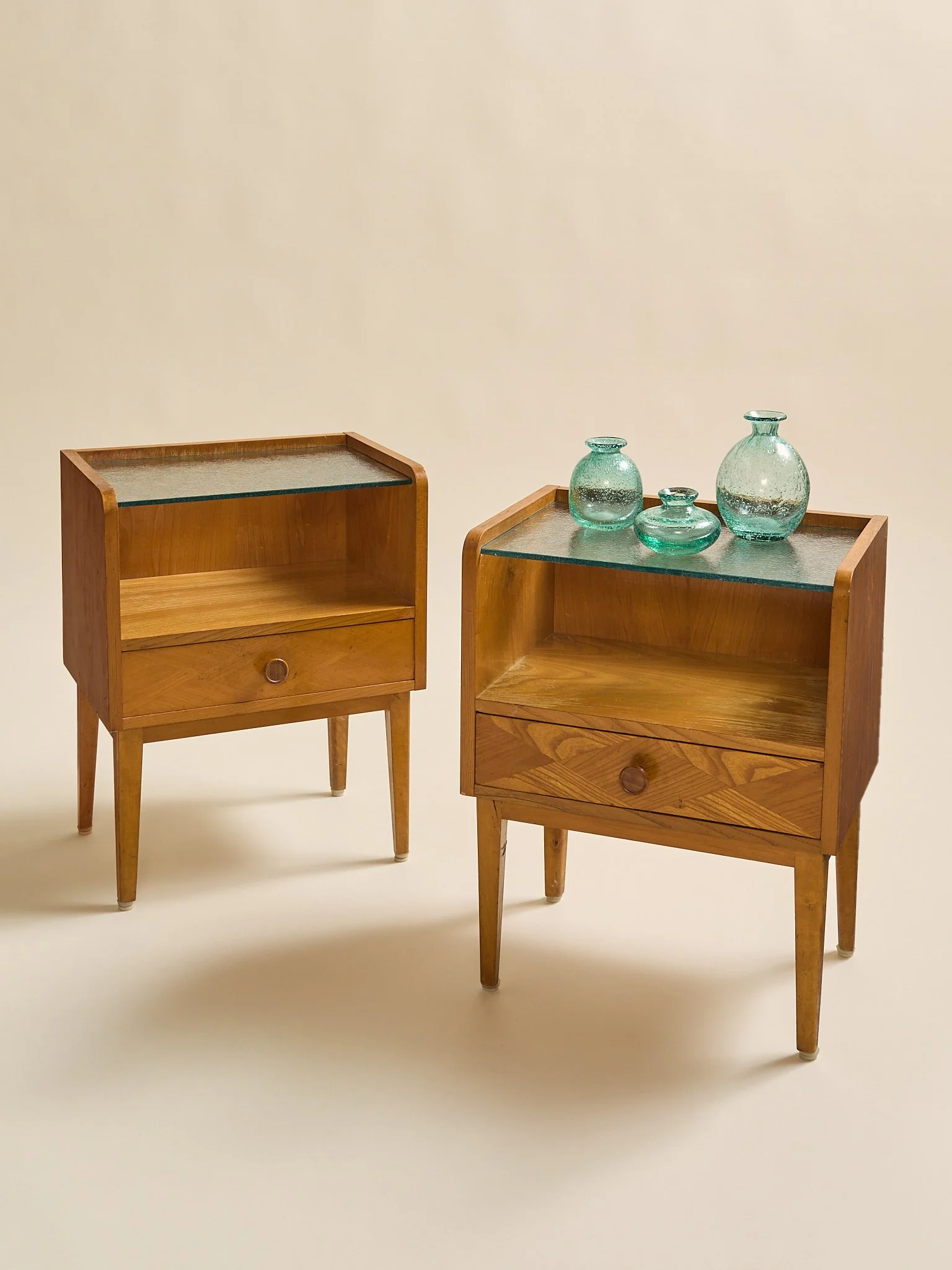 The Vintage 1960s Swedish Beech and Oak Nightsands