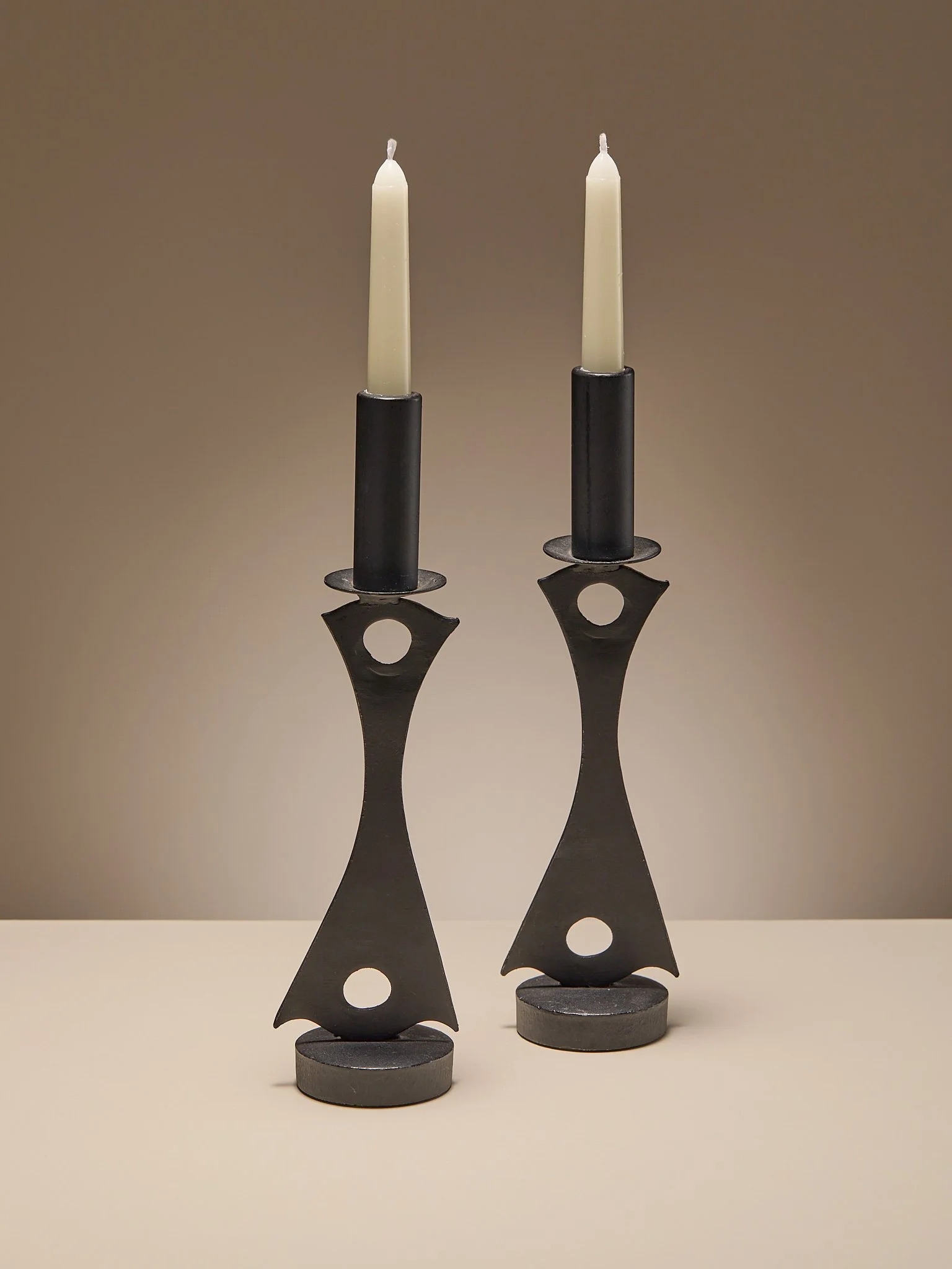 The Vintage Iron Geometric Candle Holder Set