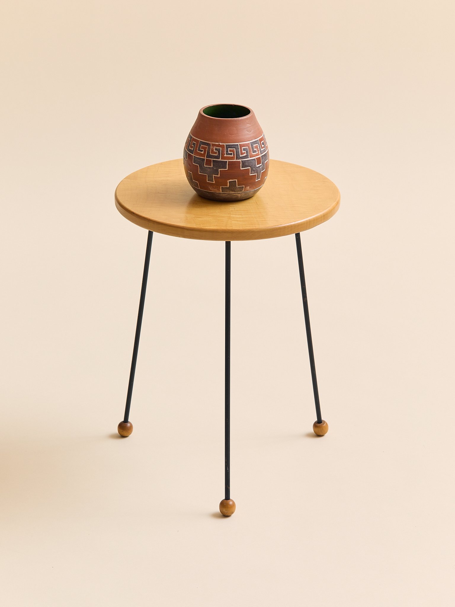 The Vintage MCM Atomic Wood Side Table