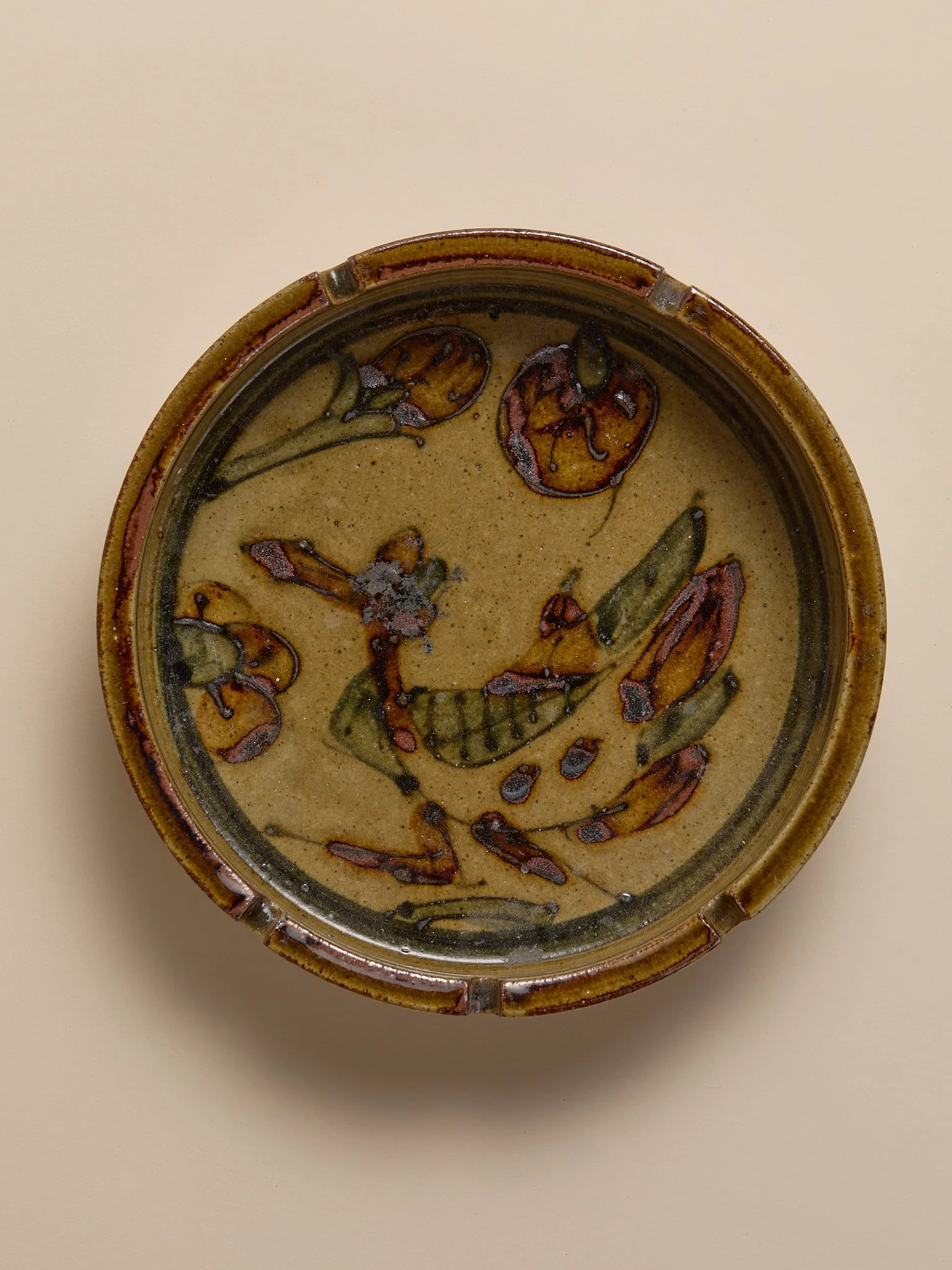 The Vintage Painted Floral-Motif Ceramic Vintage Vessel
