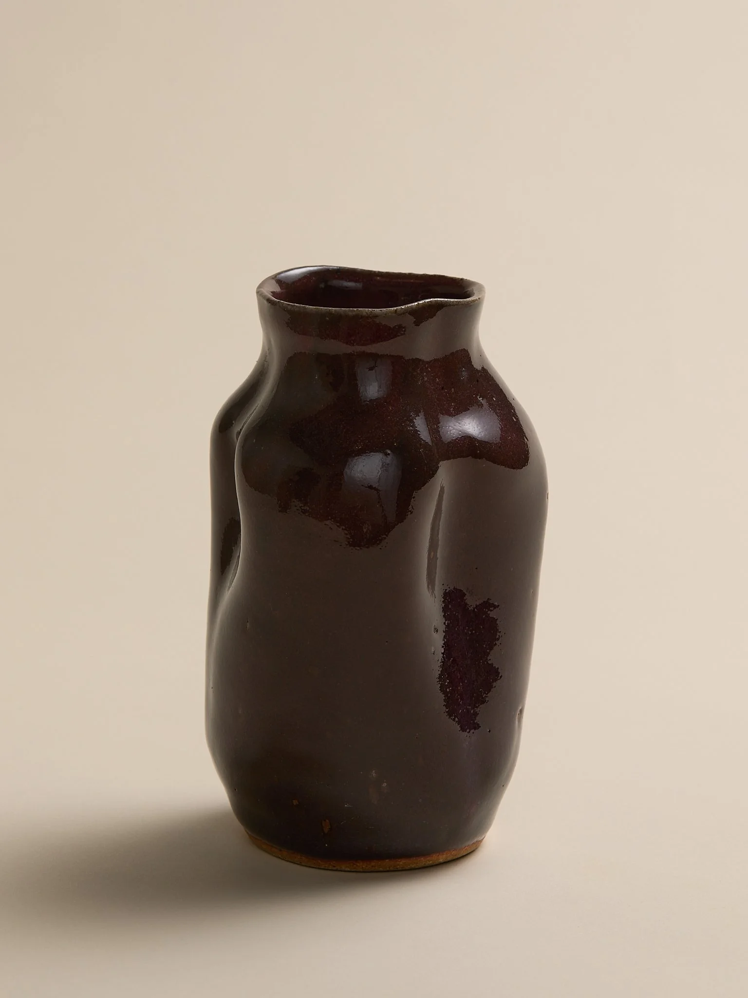 The Vintage Dark Brown Hand-Formed Ceramic Vase