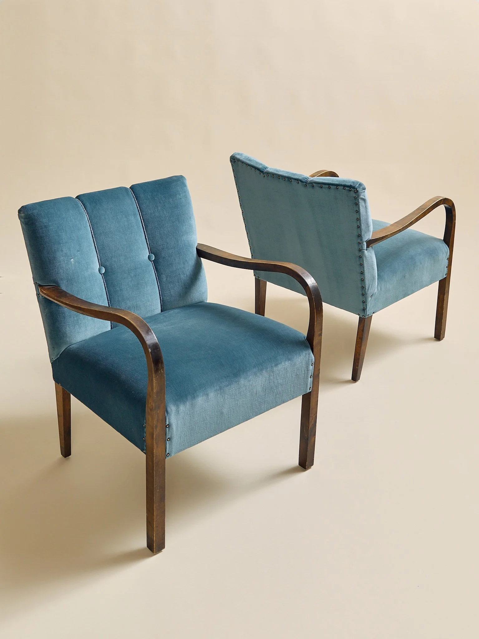 The Vintage Fritz Hansen Style Danish Lounge Chairs c. 1960s