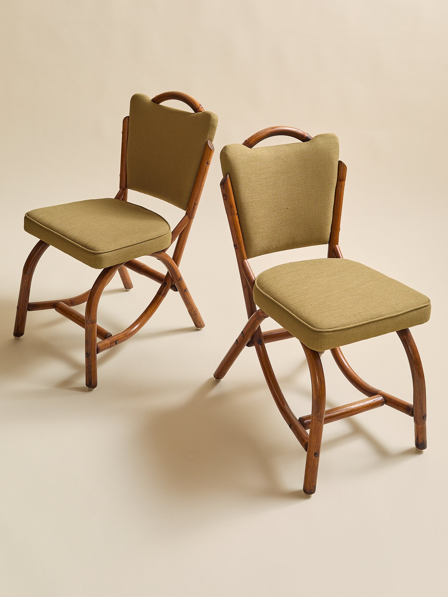 The Vintage Curved Bamboo Accent Chairs