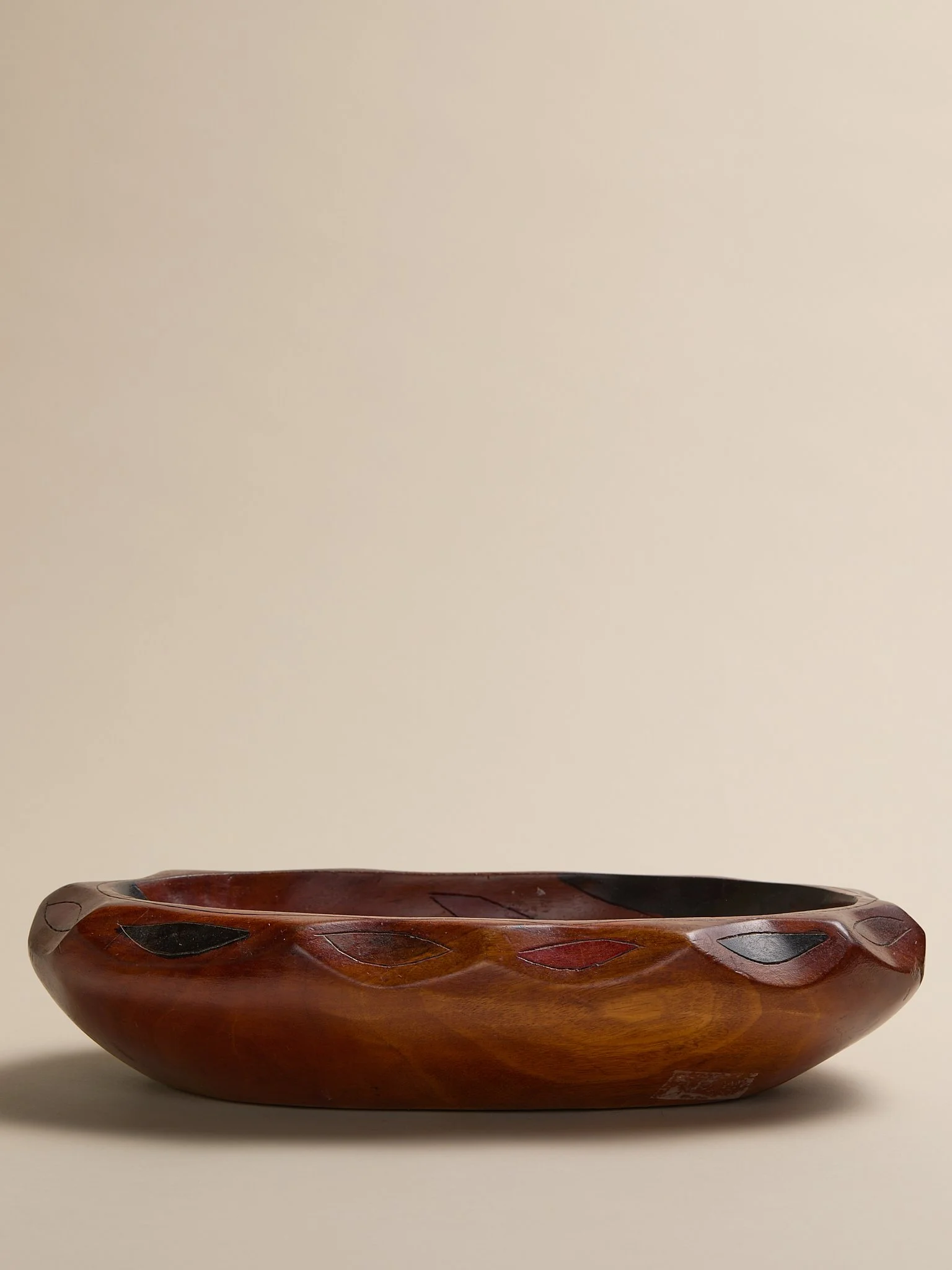 The Vintage Carved Wood Floral Motif Tray
