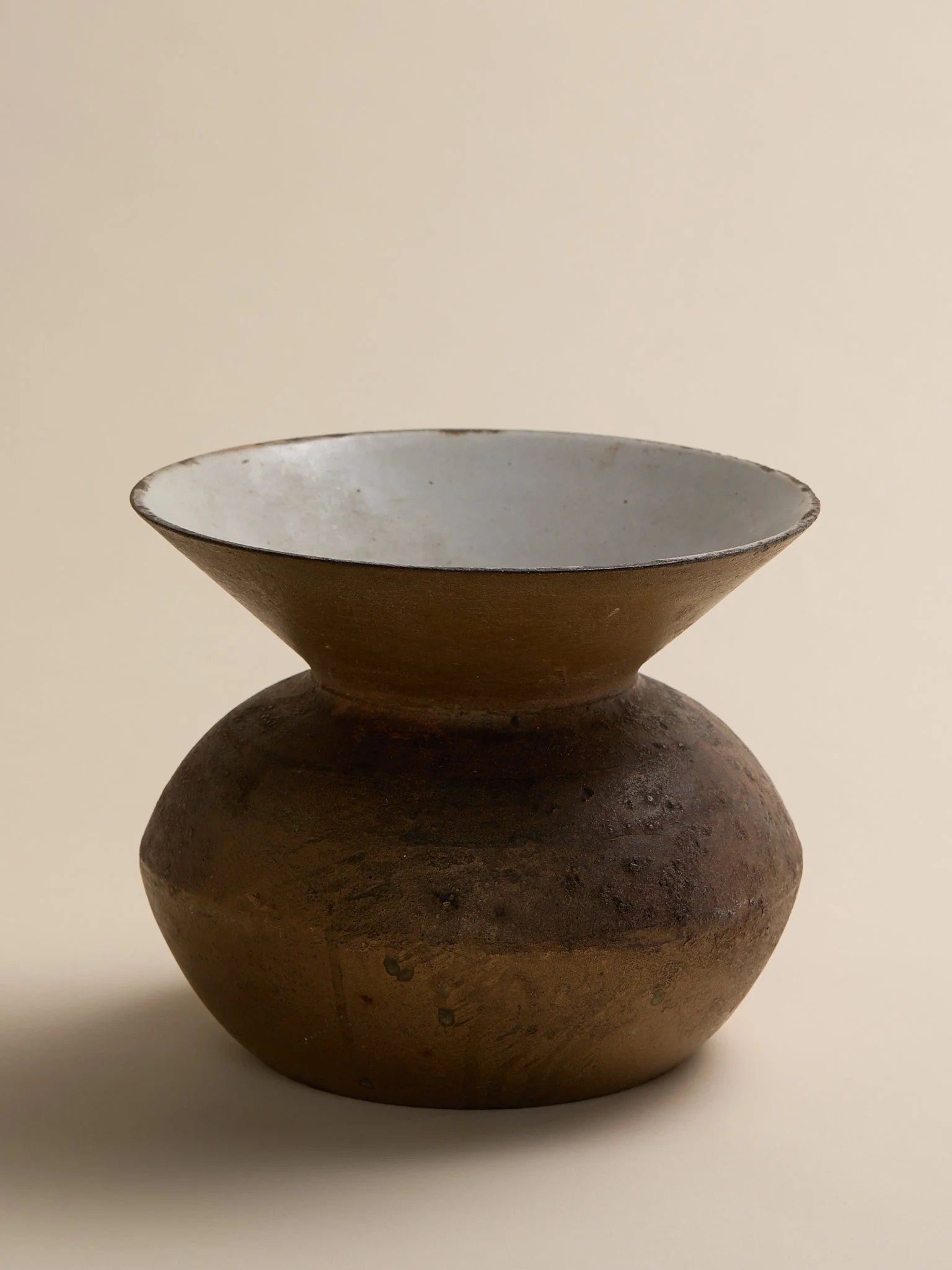 The Cast Iron Flared Vintage Vessel with Enamel Interior