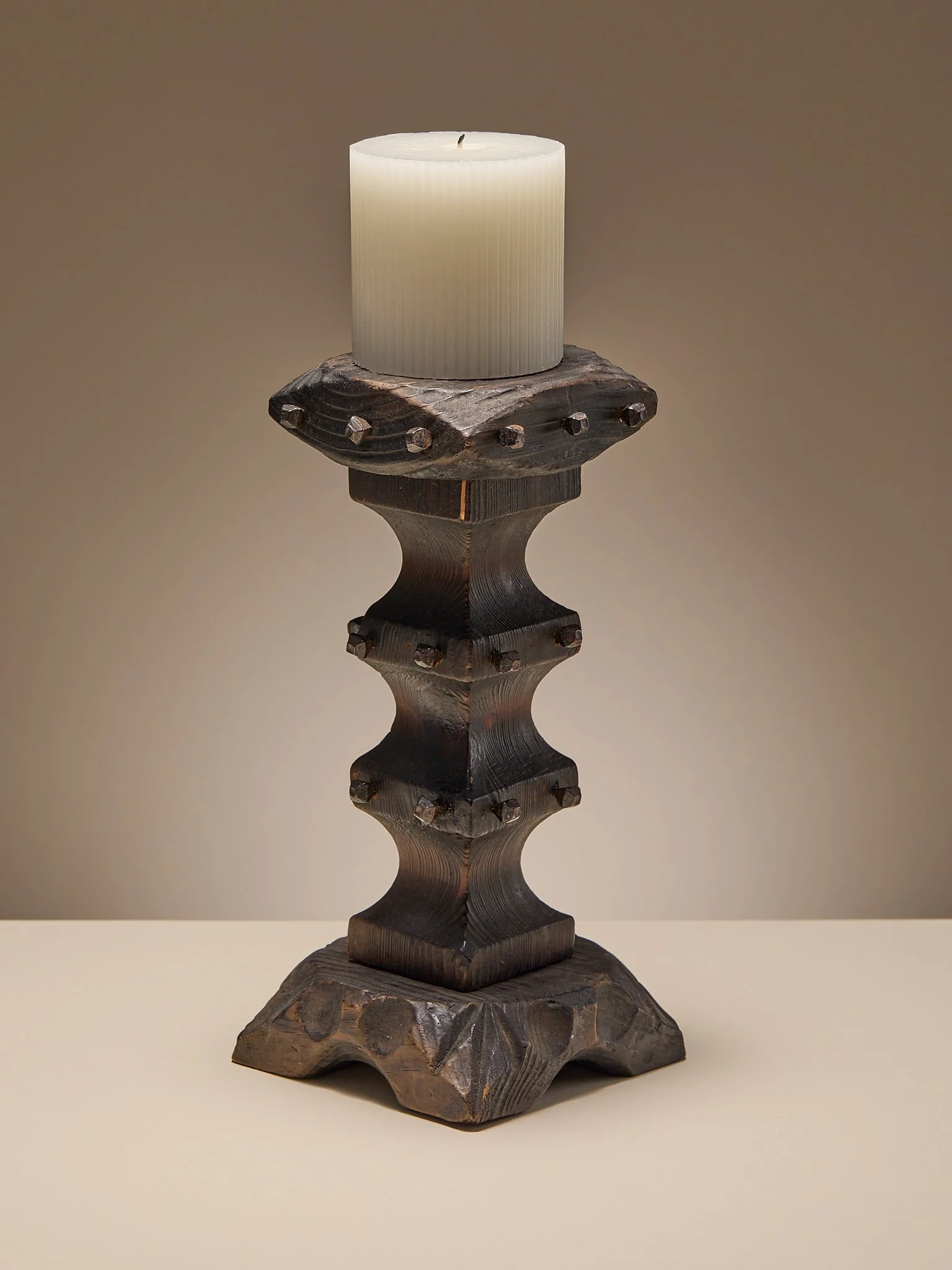 333_TheVintageSpanishWood&MetalRivetCandlestick_003.jpg