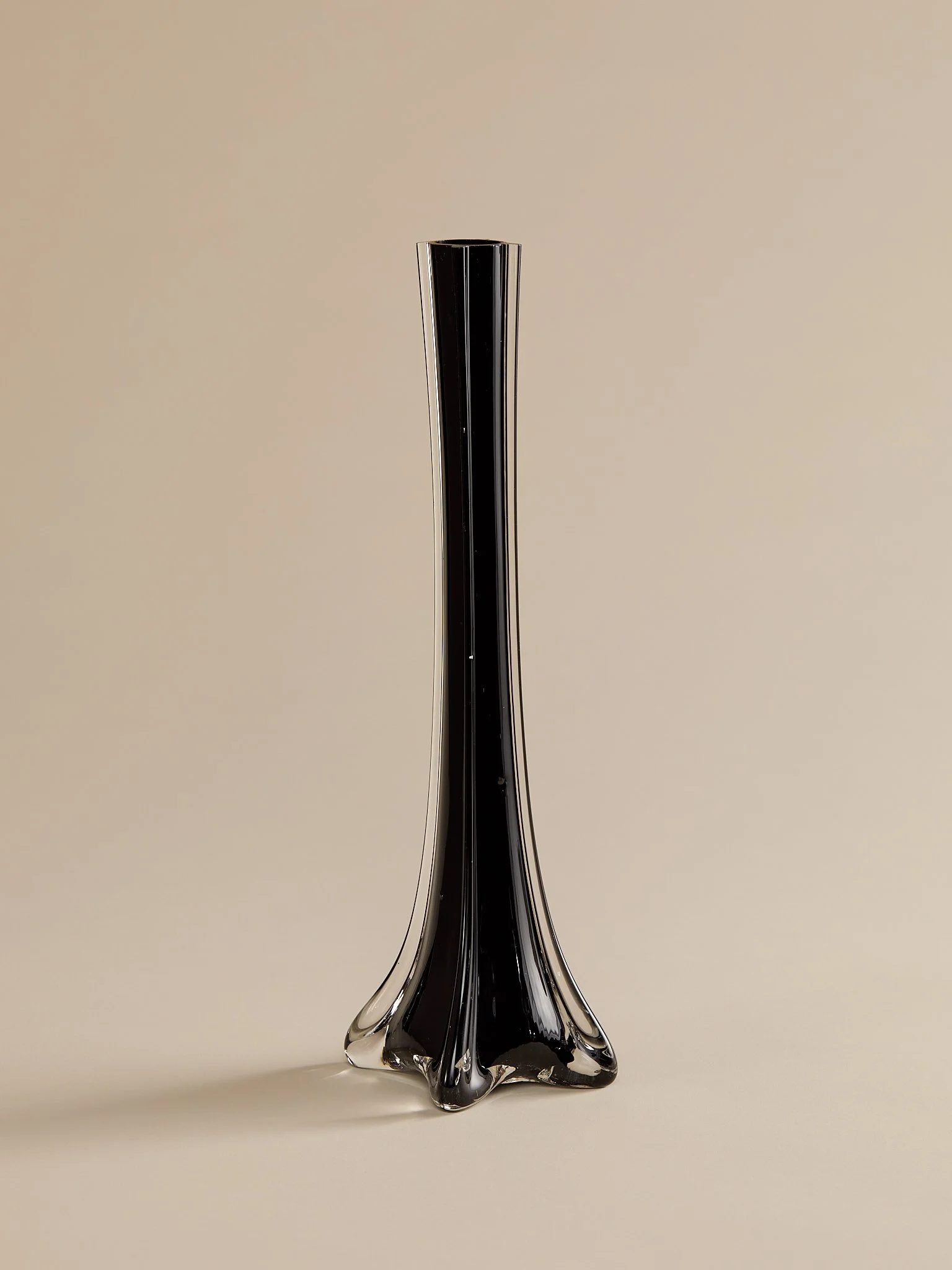 The Vintage Glass Sculptural Black Bud Vase