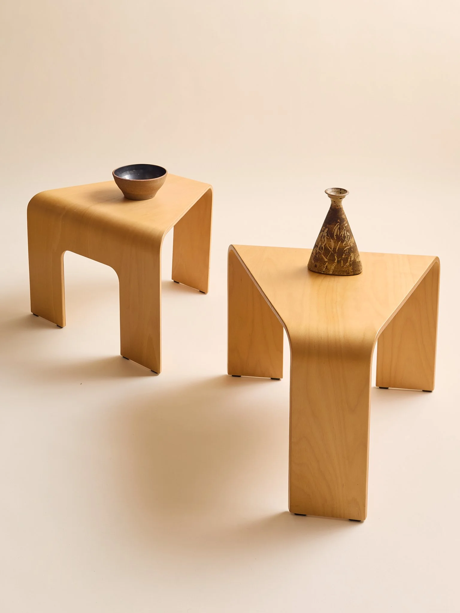 The Vintage Ekornes Norway Wedge Side Tables