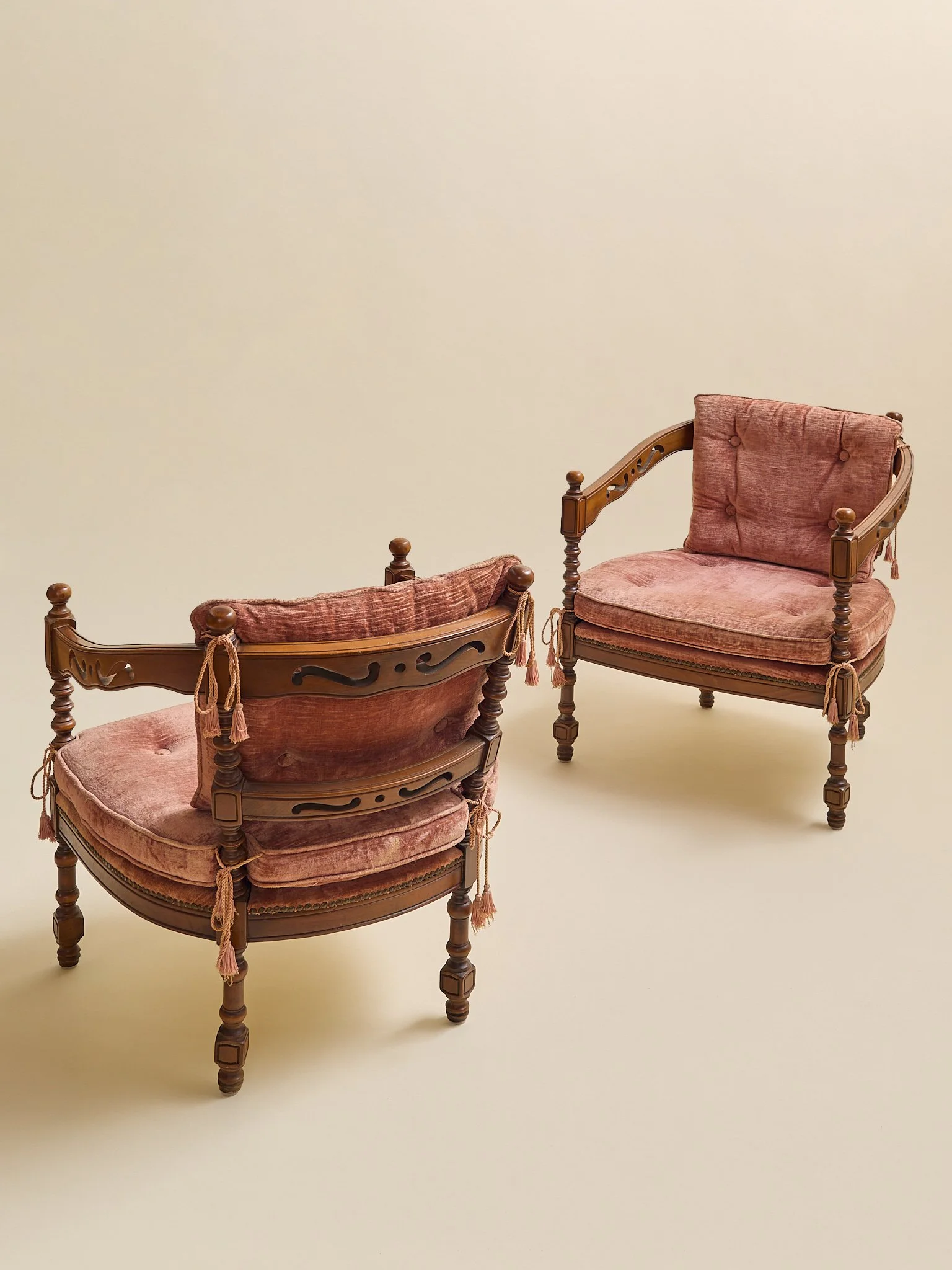 The Vintage Giorgetti Gallery Carved Armchairs 1970S