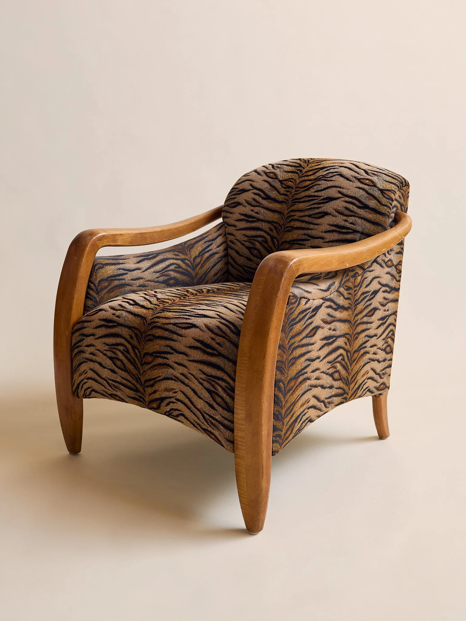 The Vintage Tiger Print Sculptural Chair