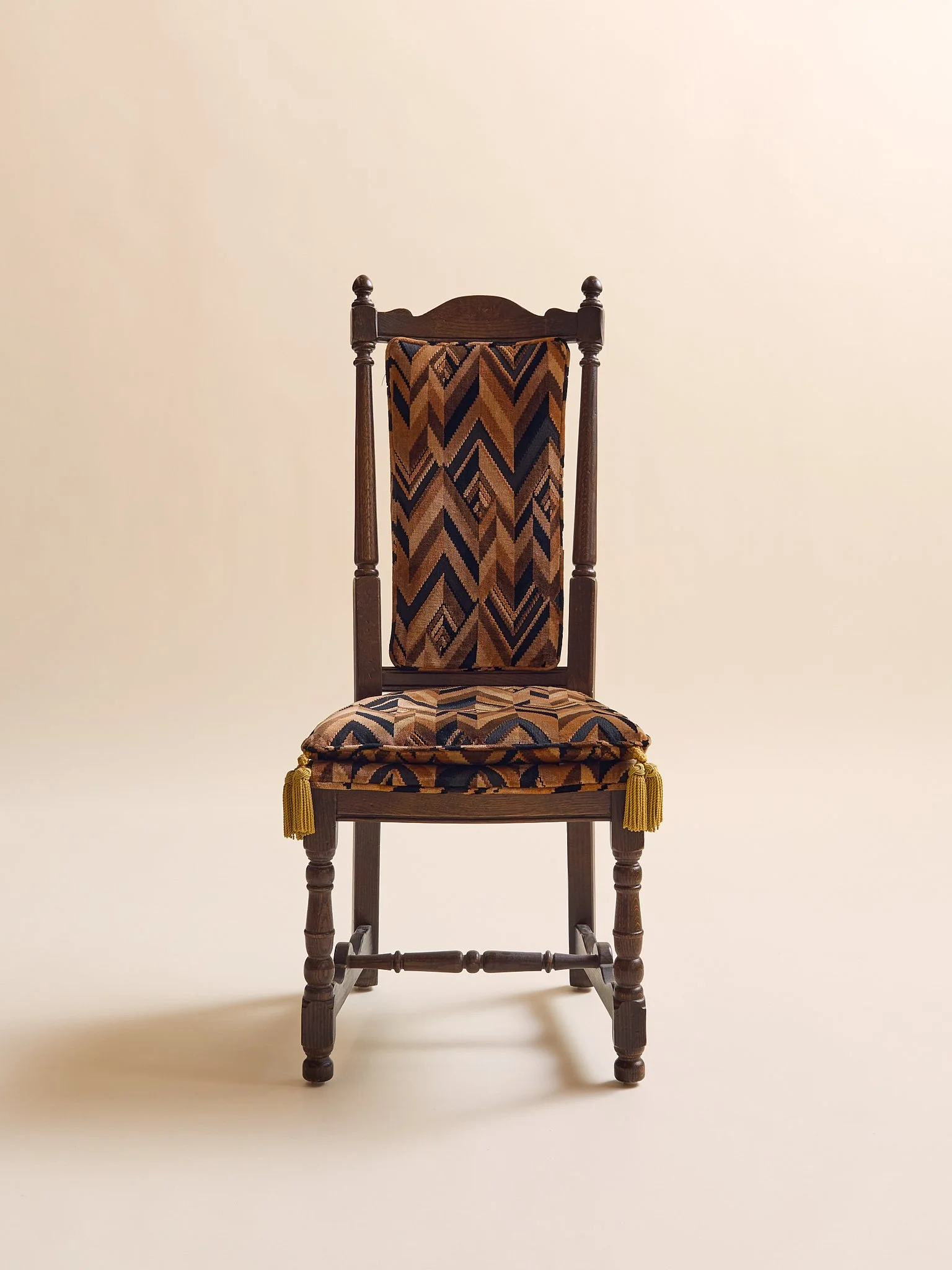The Vintage Neo-Renaissance Zigzag Upholstered Side Chair