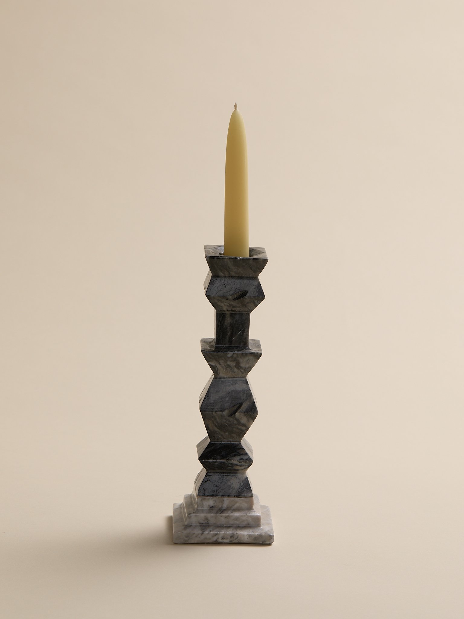 The Vintage Marble Geometric Taper Candle Holder