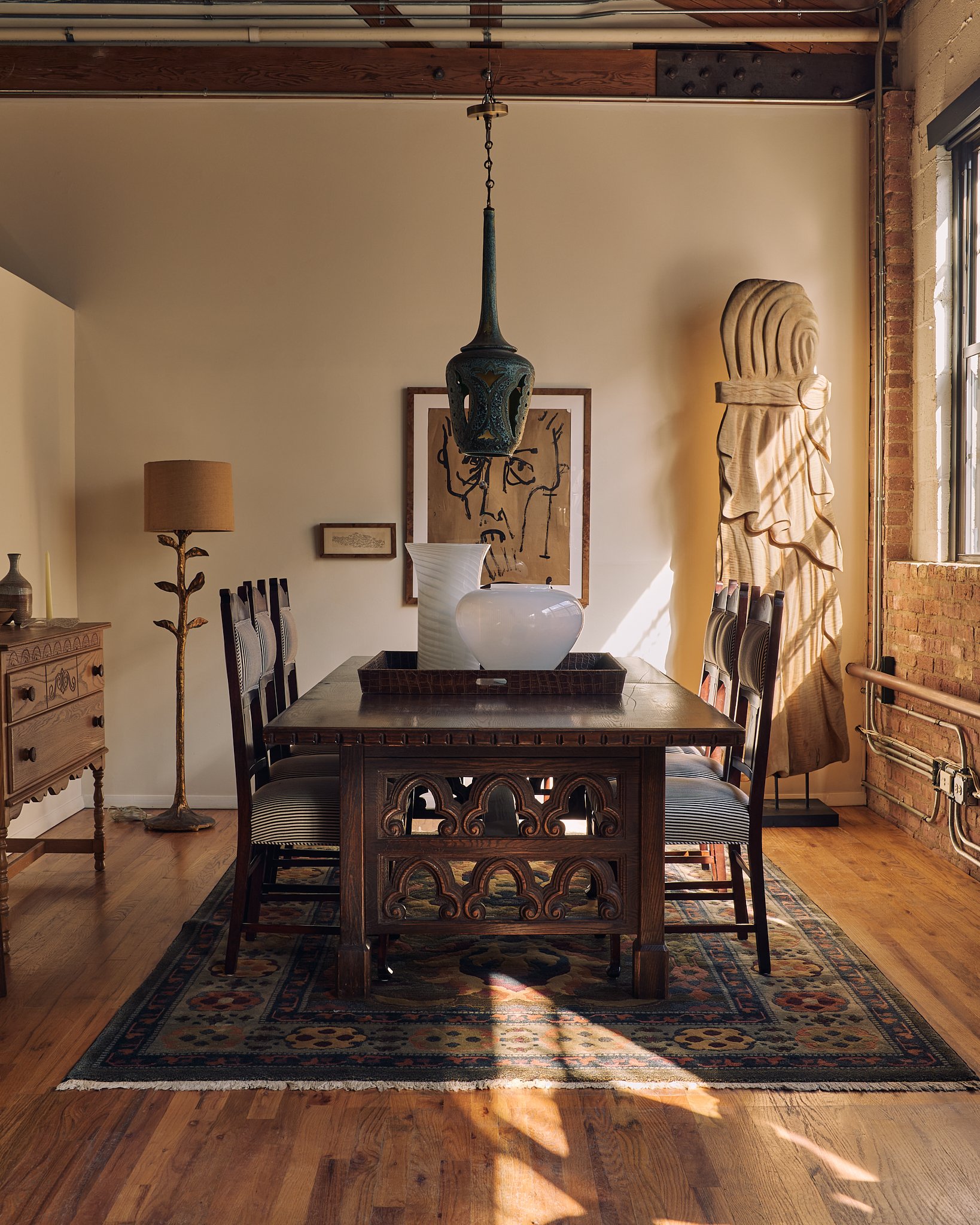 The Vintage Gothic Revival Oak Dining Table