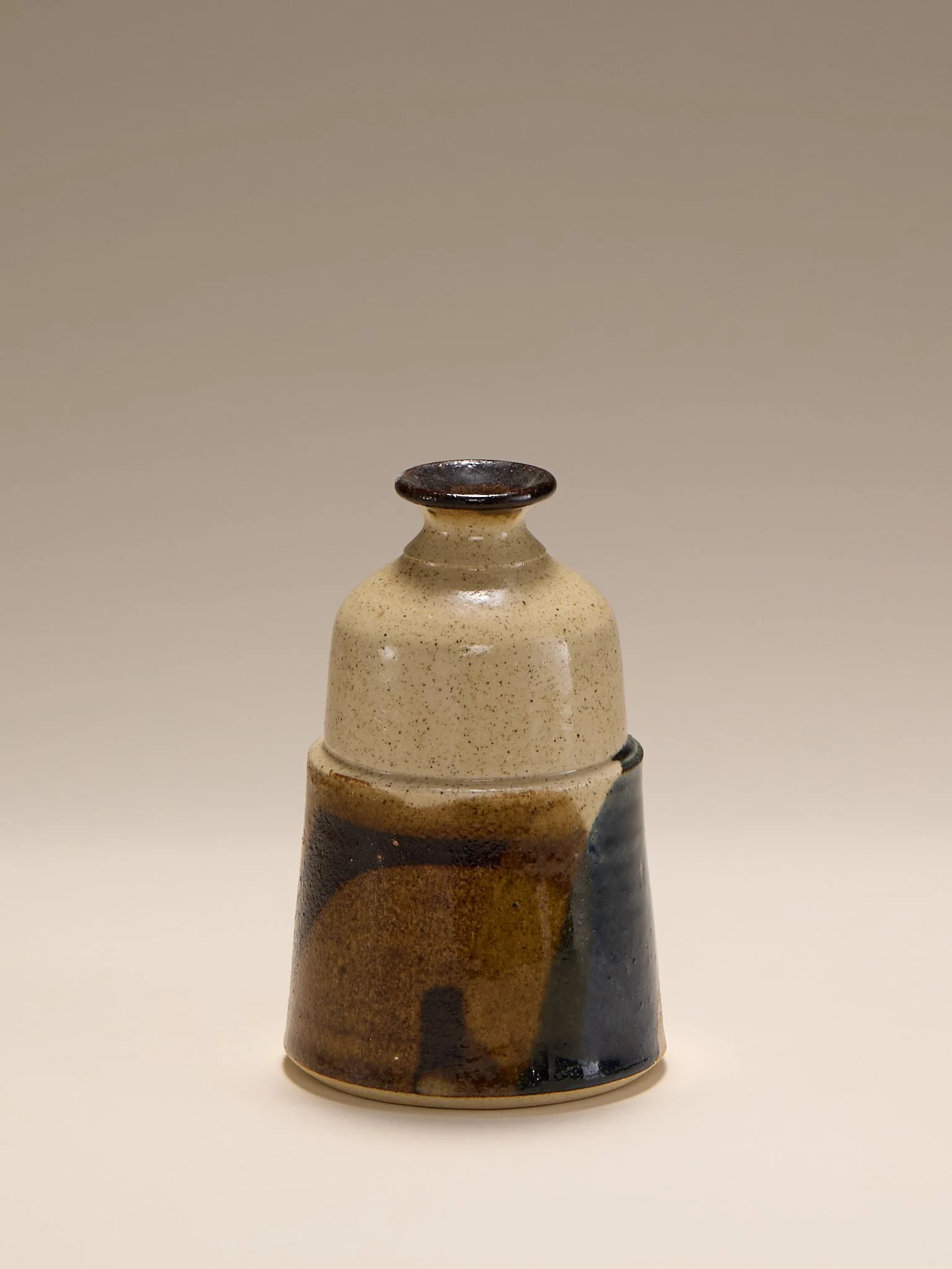 The Vintage Studio Ceramic Vessel in Cream and Indigo Glaze