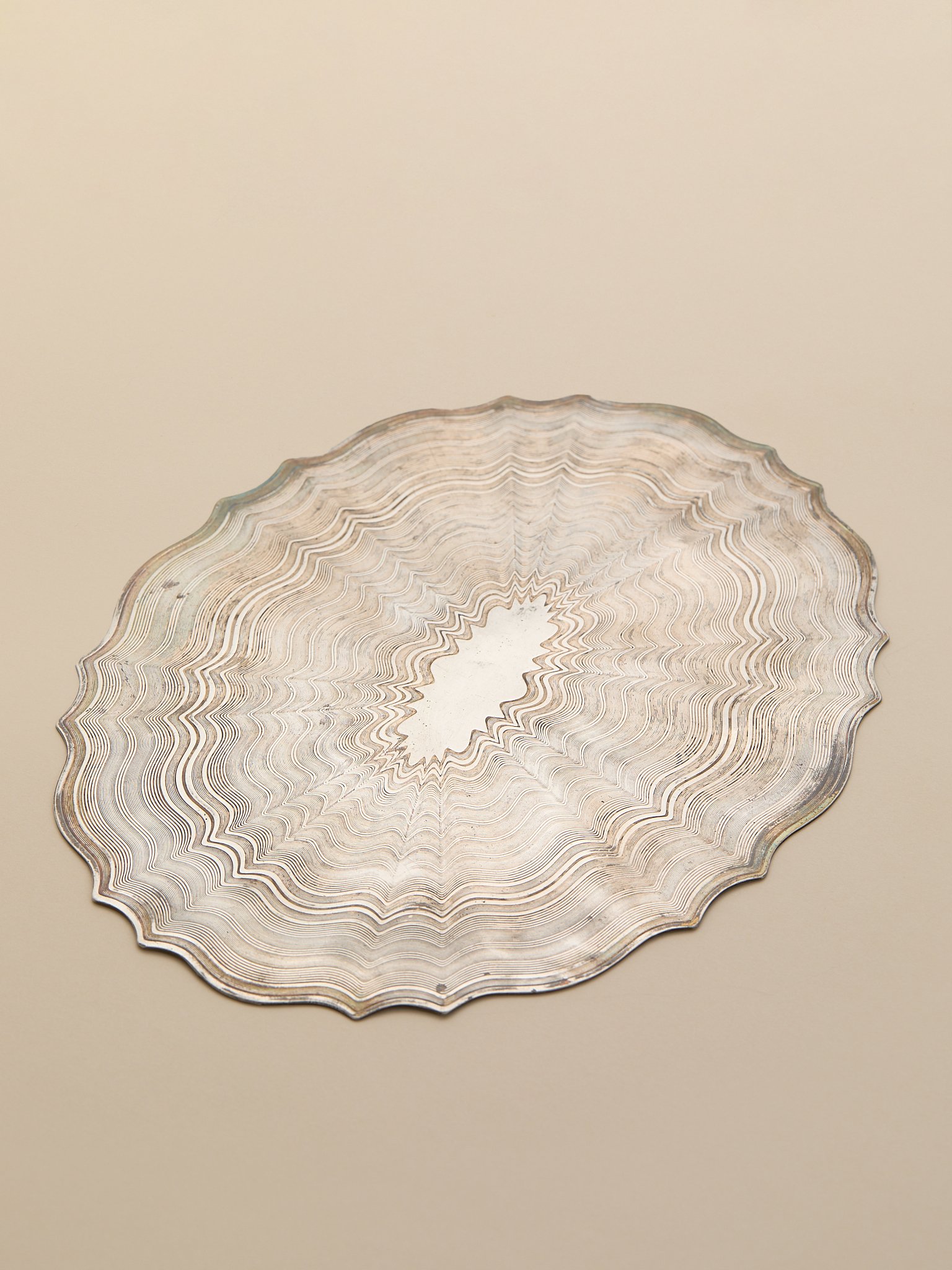 The Vintage Scalloped Silverplate Detailed Tray