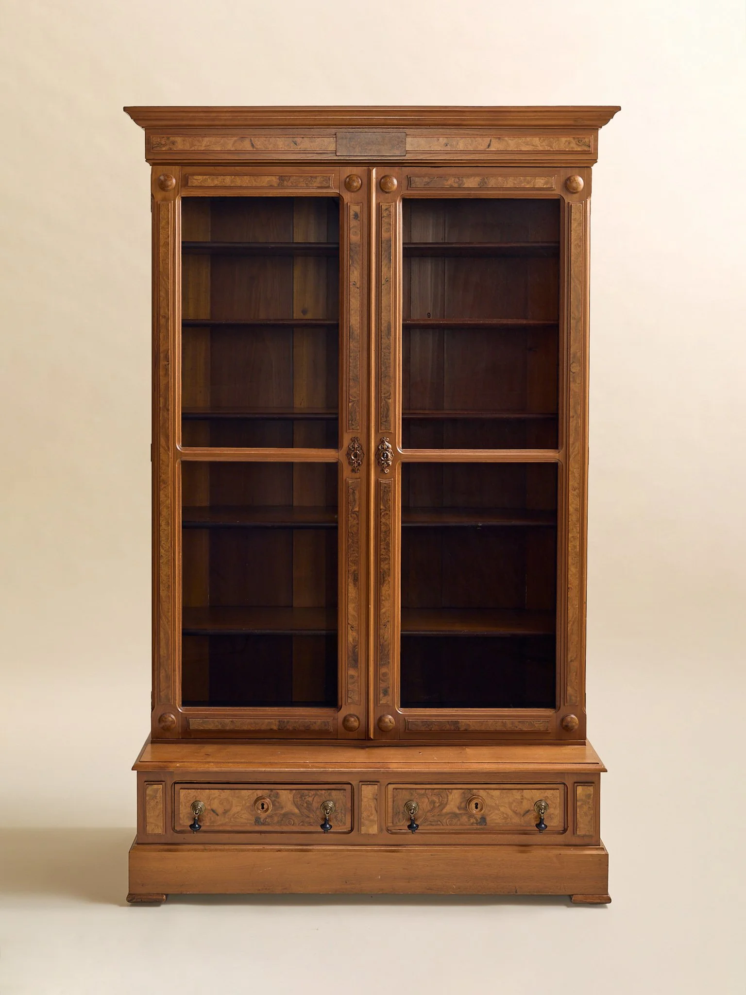 The Vintage 1880s Walnut Renaissance Revival Bookcase Cabinet