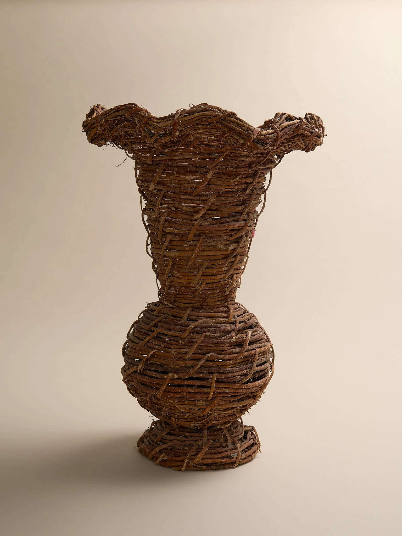 The Vintage Wavy Woven Rattan Vase