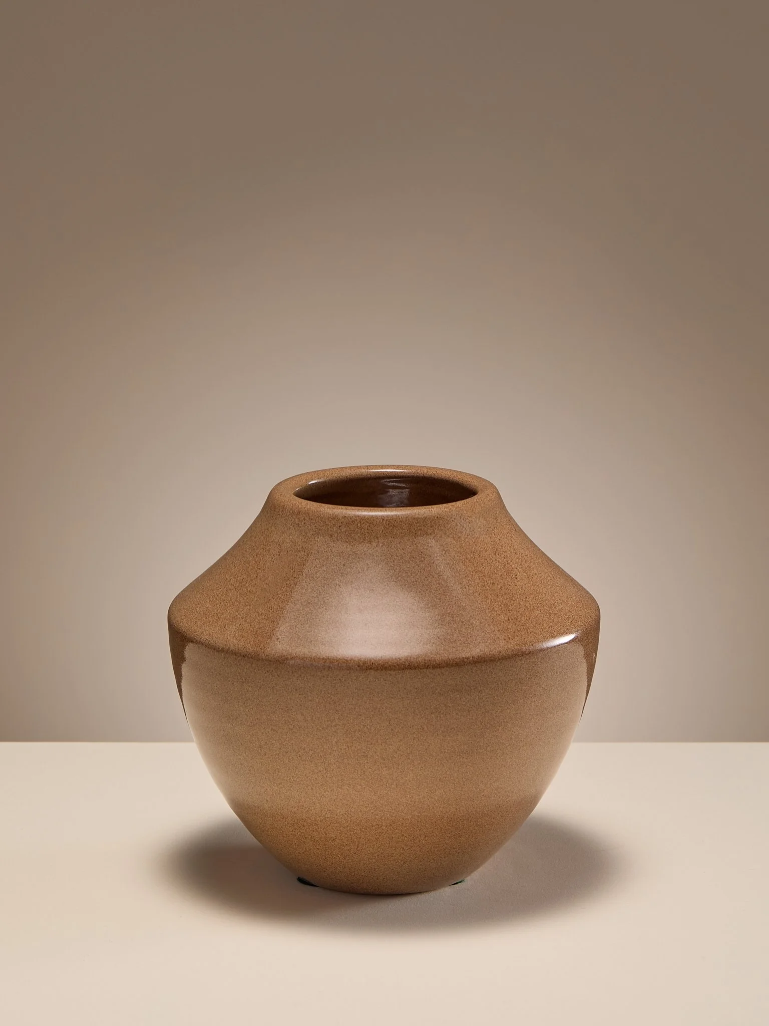The Tan Vintage Ceramic Vessel