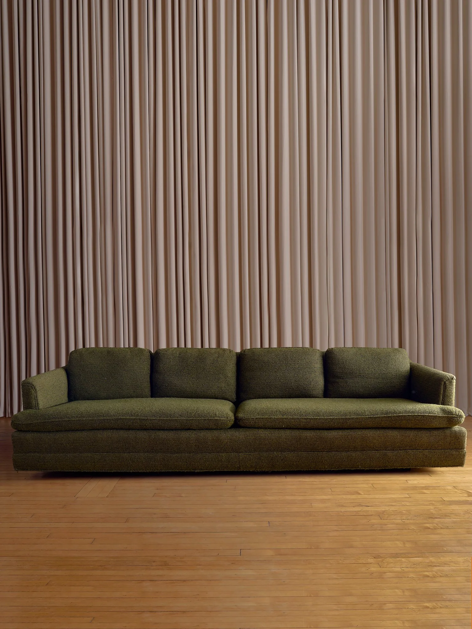 The Vintage Mid Century Green Wool Sofa