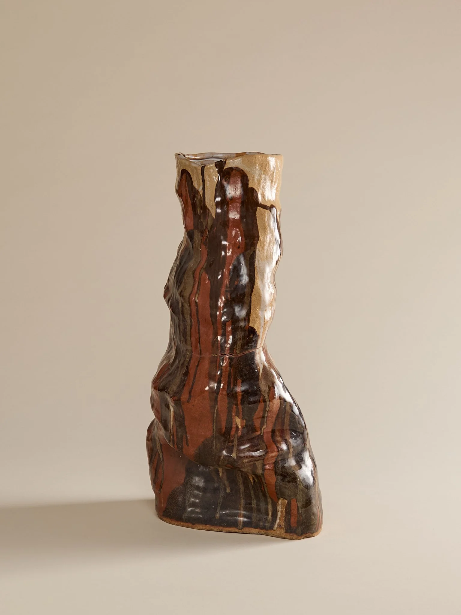 The Vintage MCM Ceramic Large Handmade Sculptural Vase