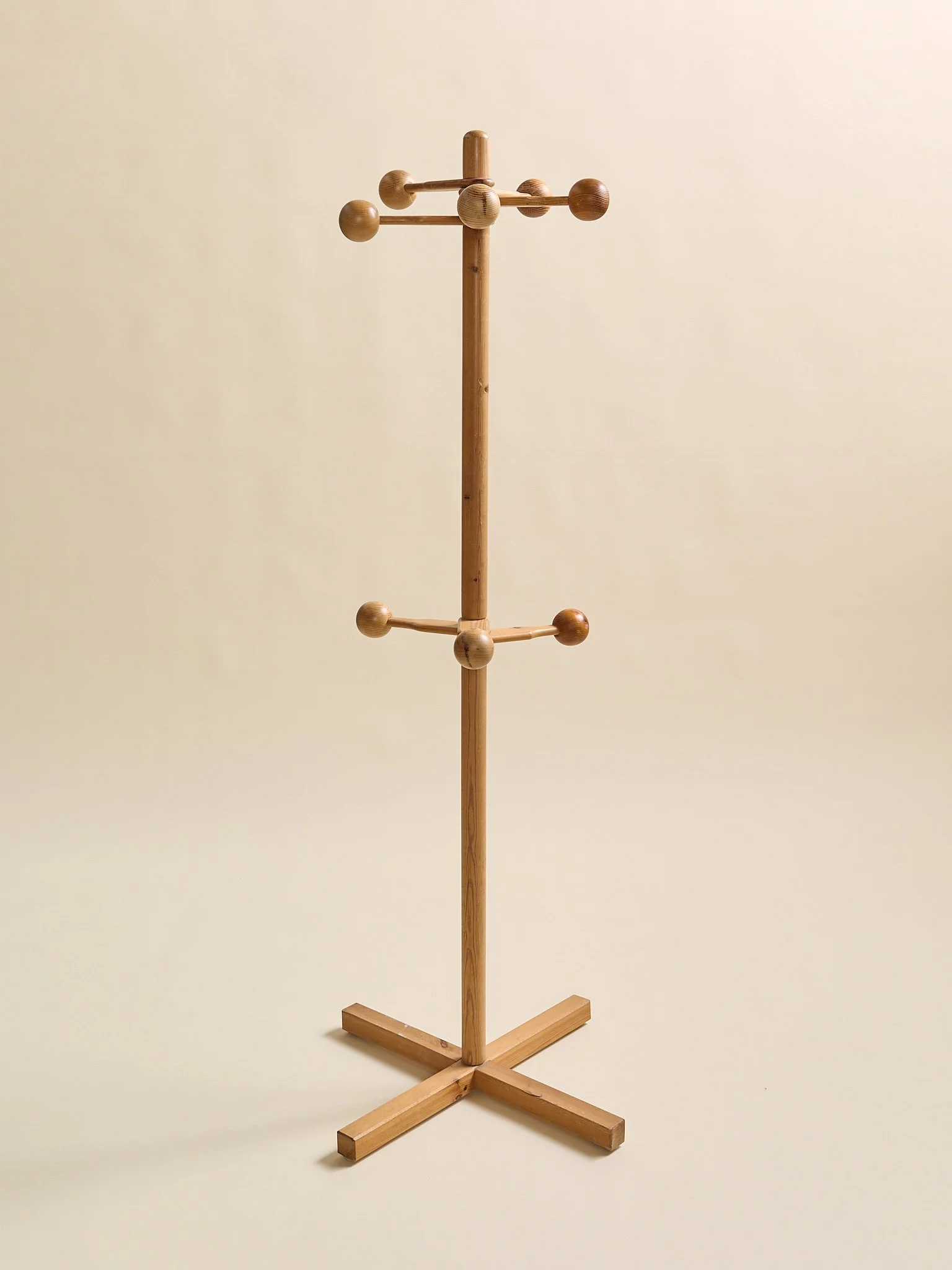The Vintage Scandinavian Pine Coat Rack, 1970s
