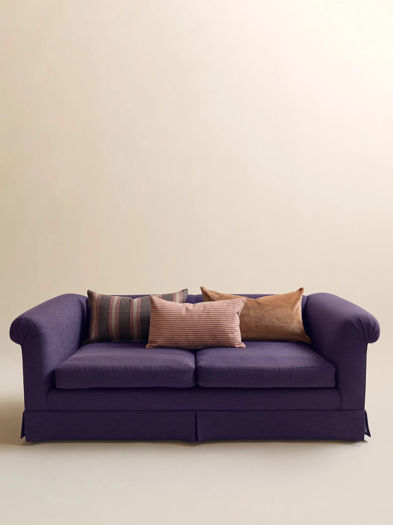 The Vintage Deep Plum Linen Down-filled Loveseat