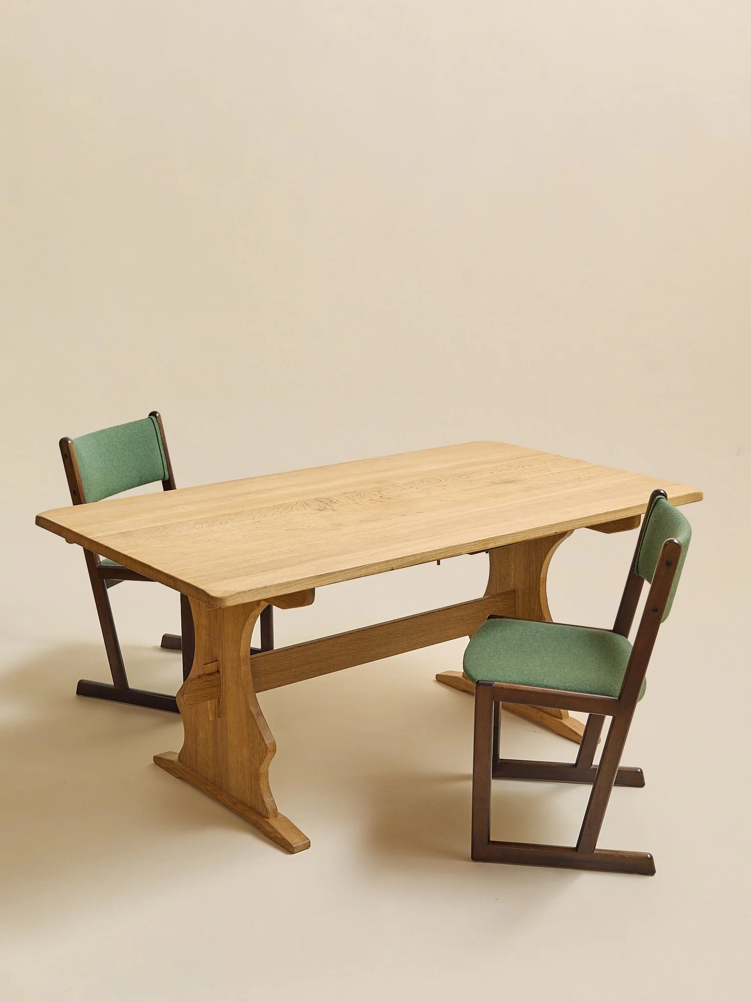 The Vintage Kjaernulf Style Danish Oak Table C. 1960S