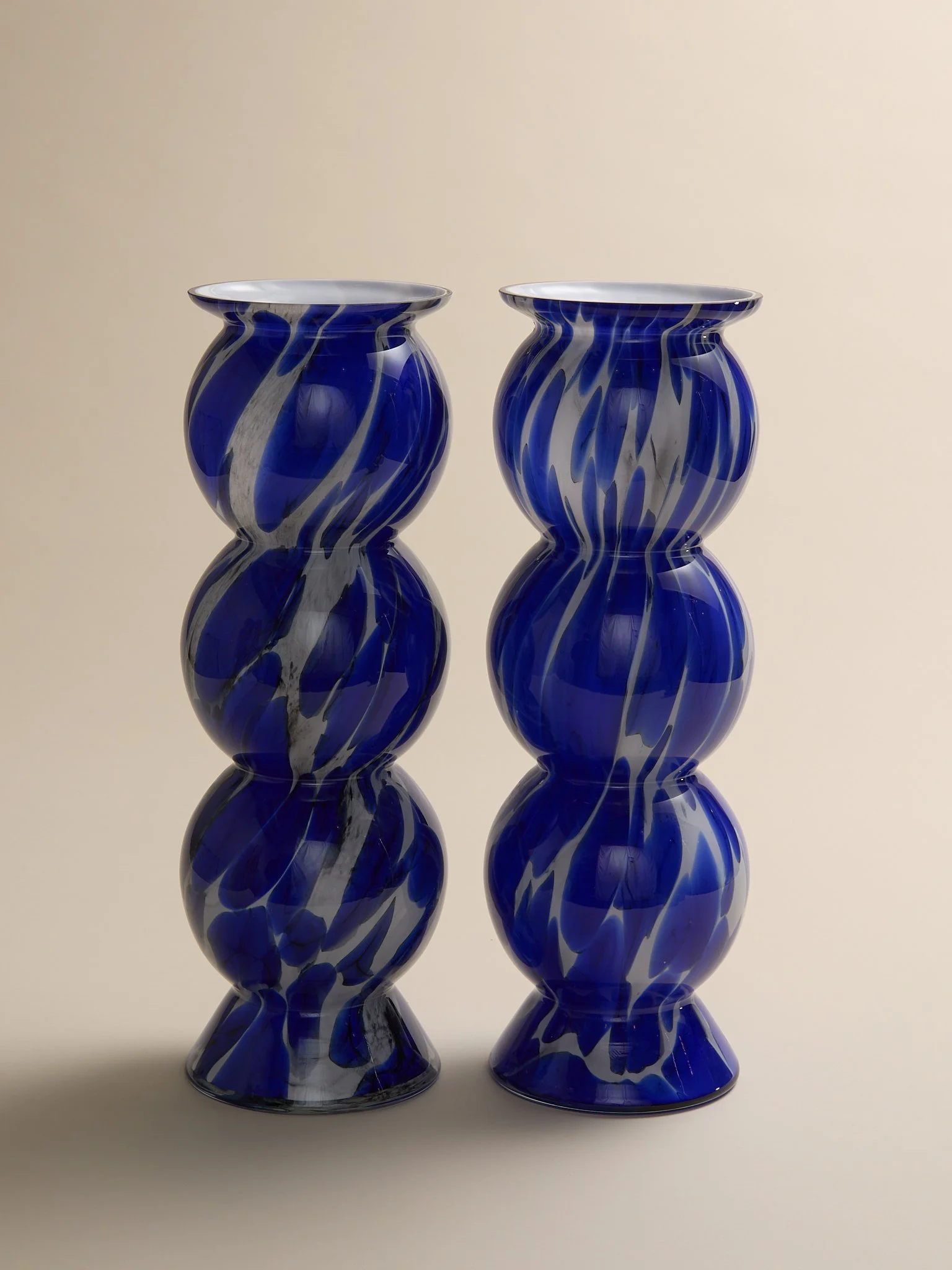 The Art Deco Blue Glass Bubble Vase