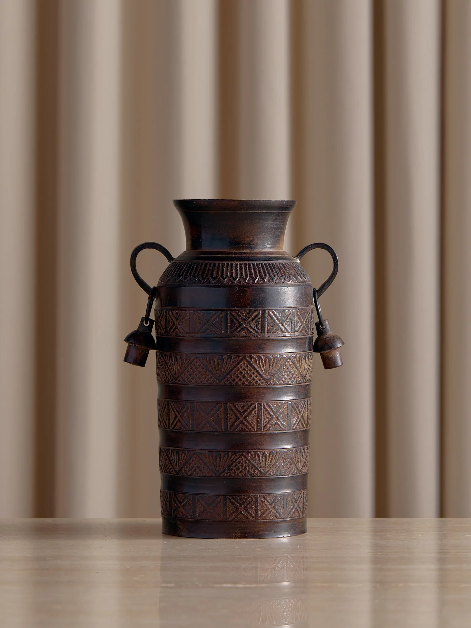 The Brass Etched Tassel Vessel