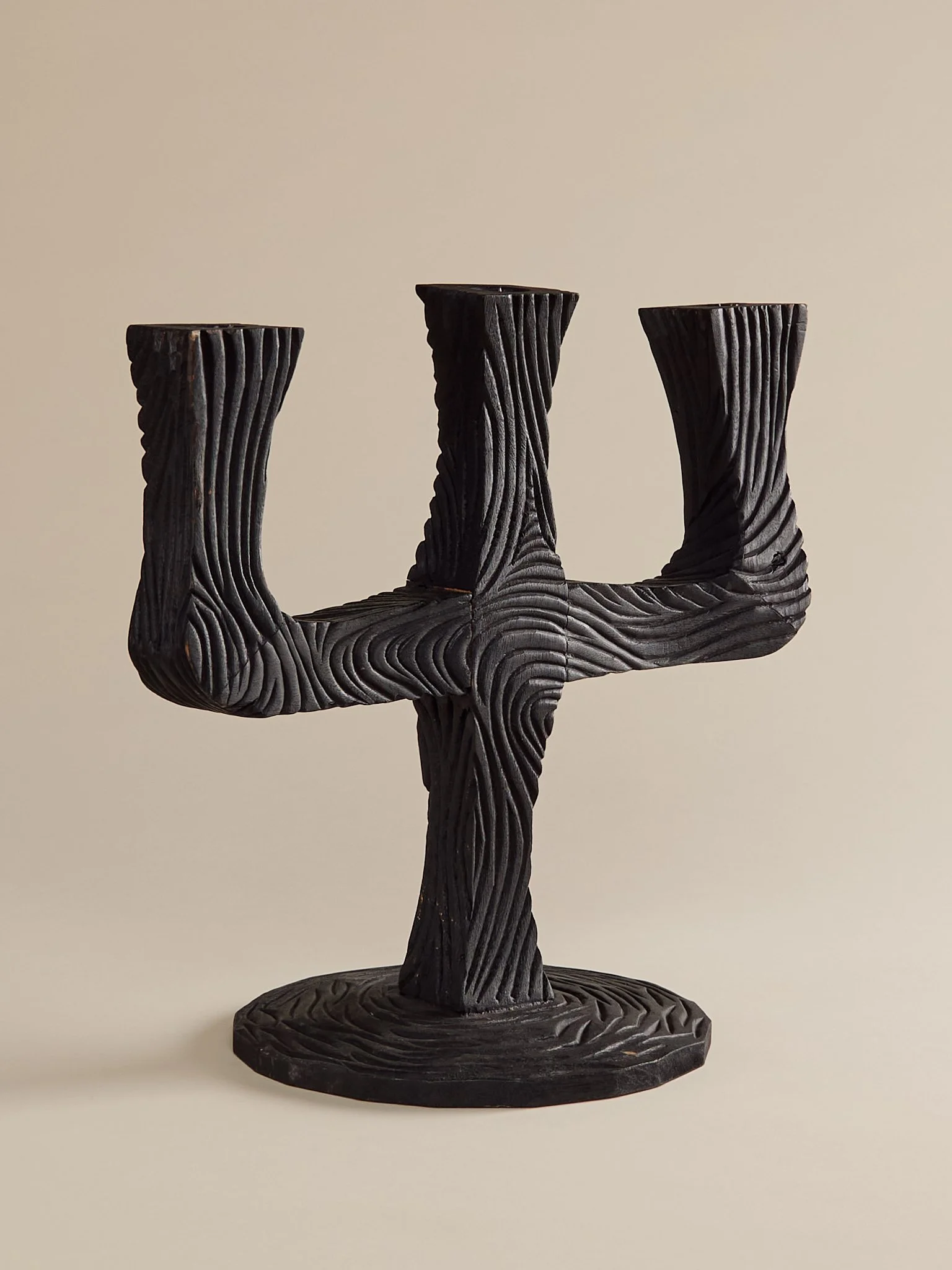 The Vintage Carved Wood Candelabra